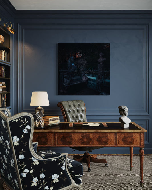 Gothic Ghost Bride Art Print: Dark Fantasy Garden Poster