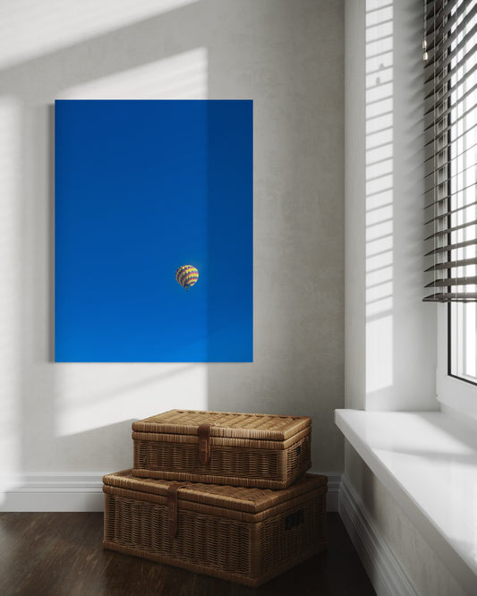 Hot Air Balloon Photography Print: Minimalist Travel Poster