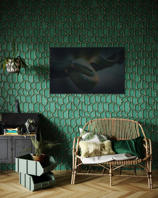 Cinematic Snake Wall Art, Dark Nature Wildlife Print, Reptile Photography Poster, Moody Jungle Decor, Serpent Fine Art, Exotic Animal Artwork. Museum-Quality Matte Paper Poster