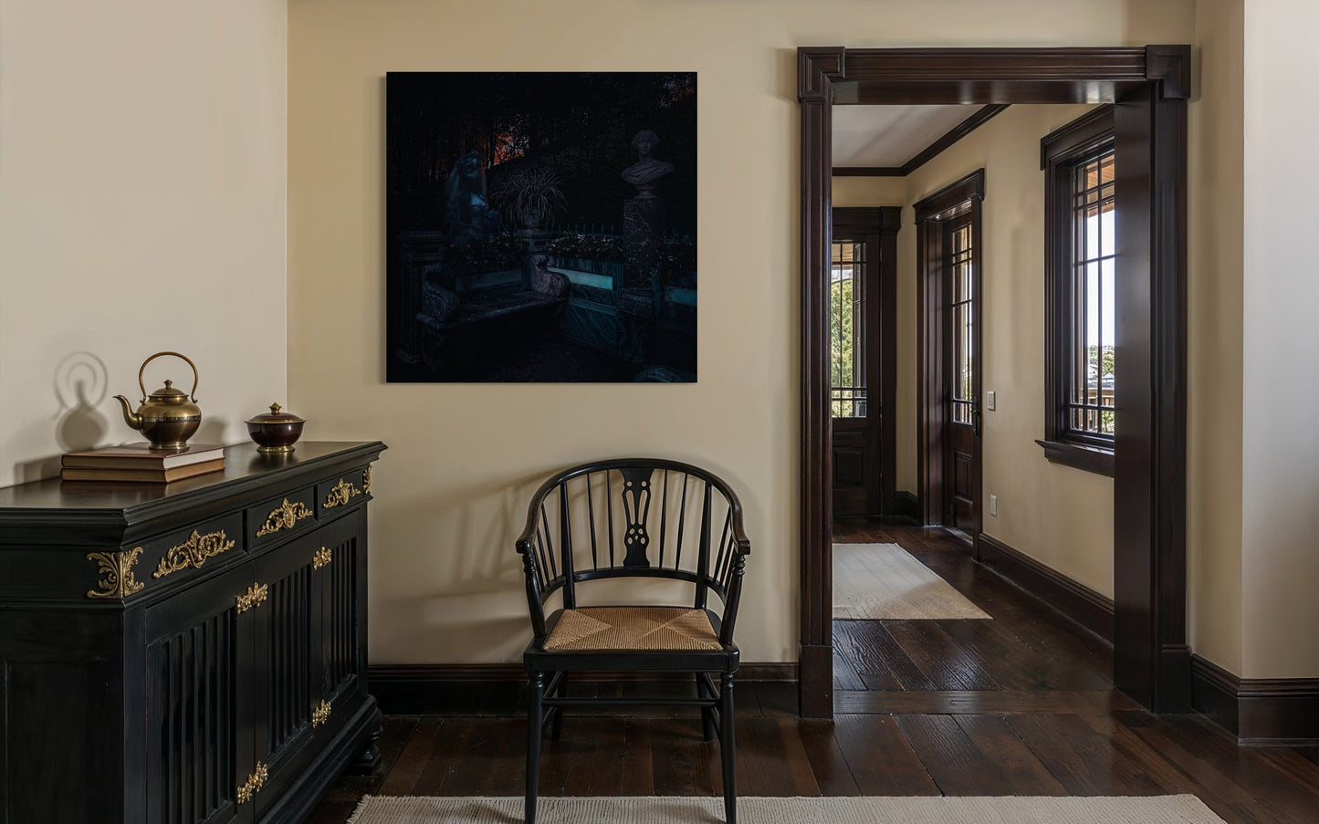 Gothic Garden Poster: Corpse Bride Inspired. Black Metal Frame