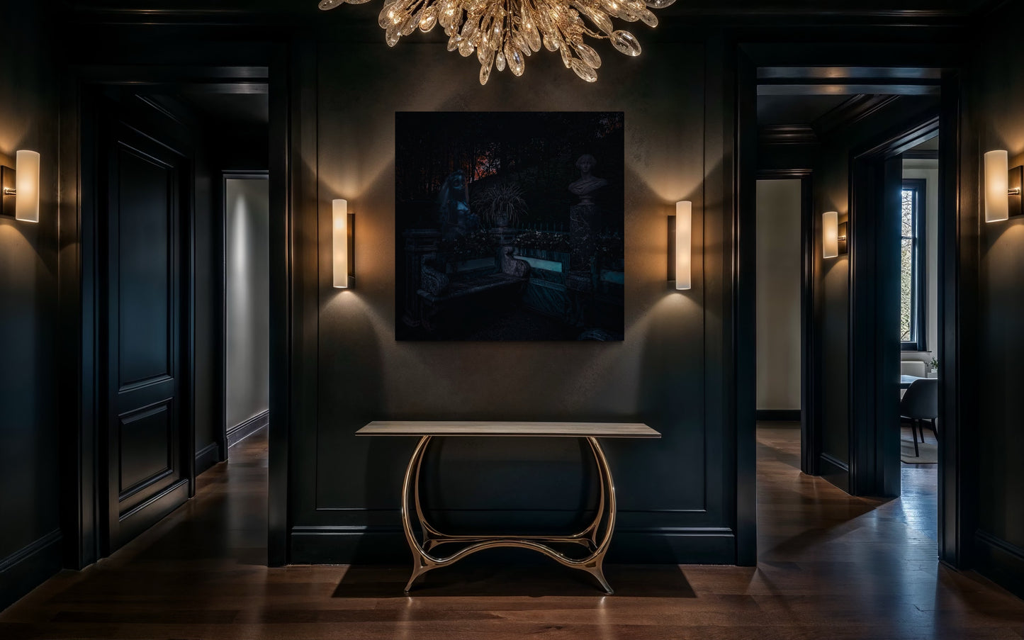 Gothic Garden Poster: Corpse Bride Inspired. Black Metal Frame