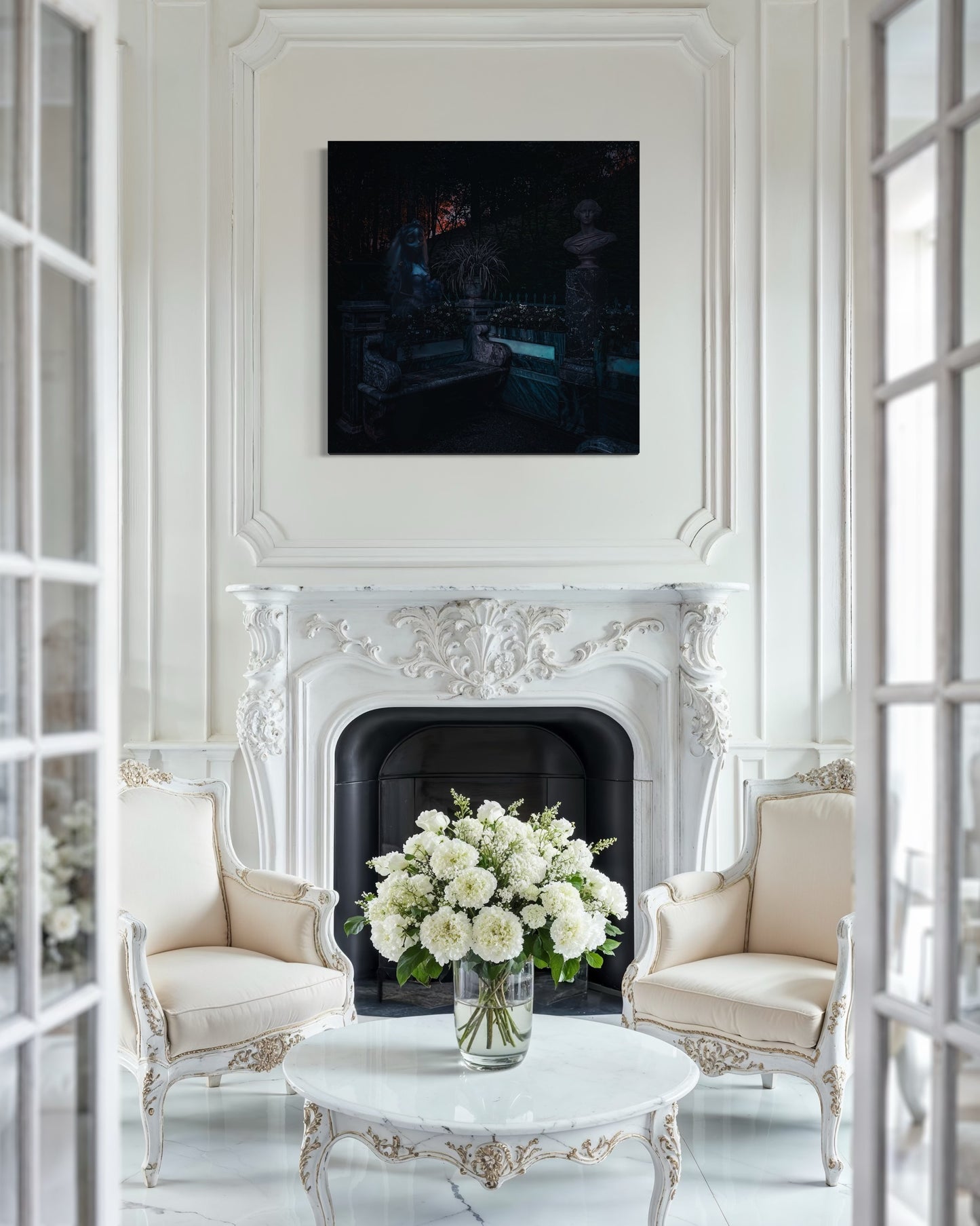 Gothic Garden Poster: Corpse Bride Inspired. Black Metal Frame