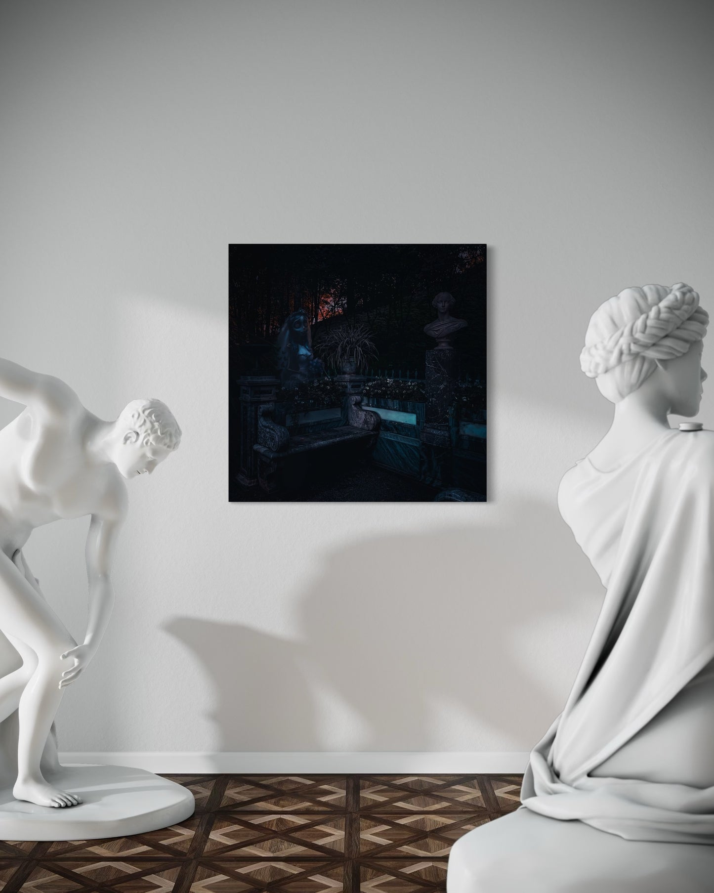 Gothic Garden Poster: Corpse Bride Inspired. Black Metal Frame