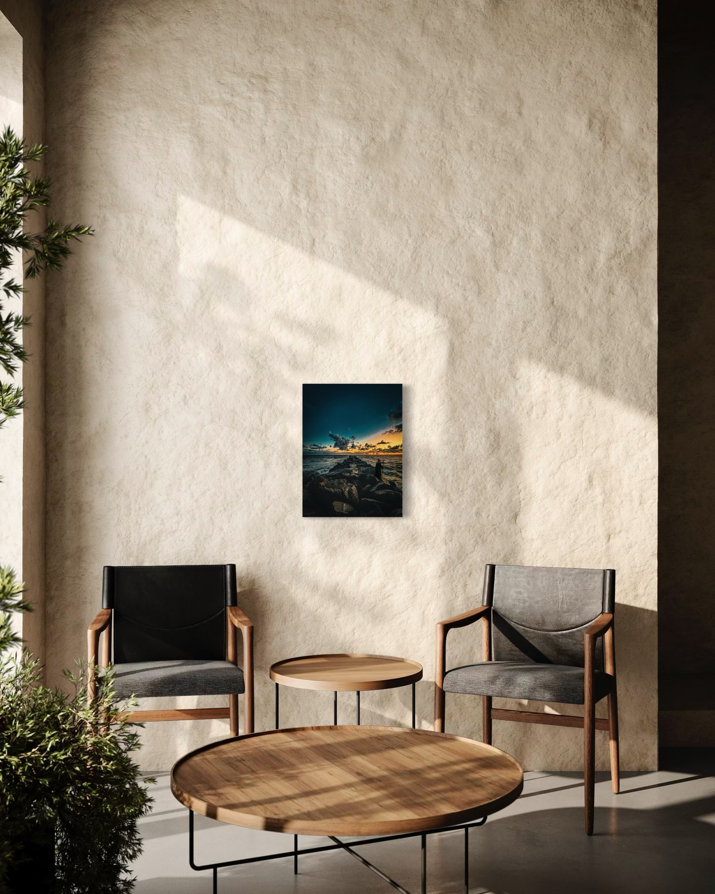 Fantasy Wizard Sunset Ocean Print: Semi-Glossy Paper Poster