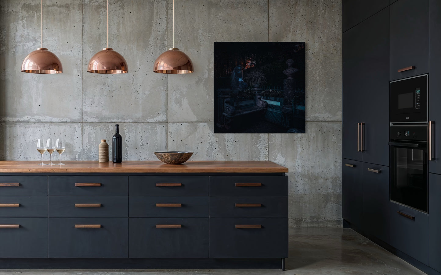 Gothic Garden Poster: Corpse Bride Inspired. Black Metal Frame