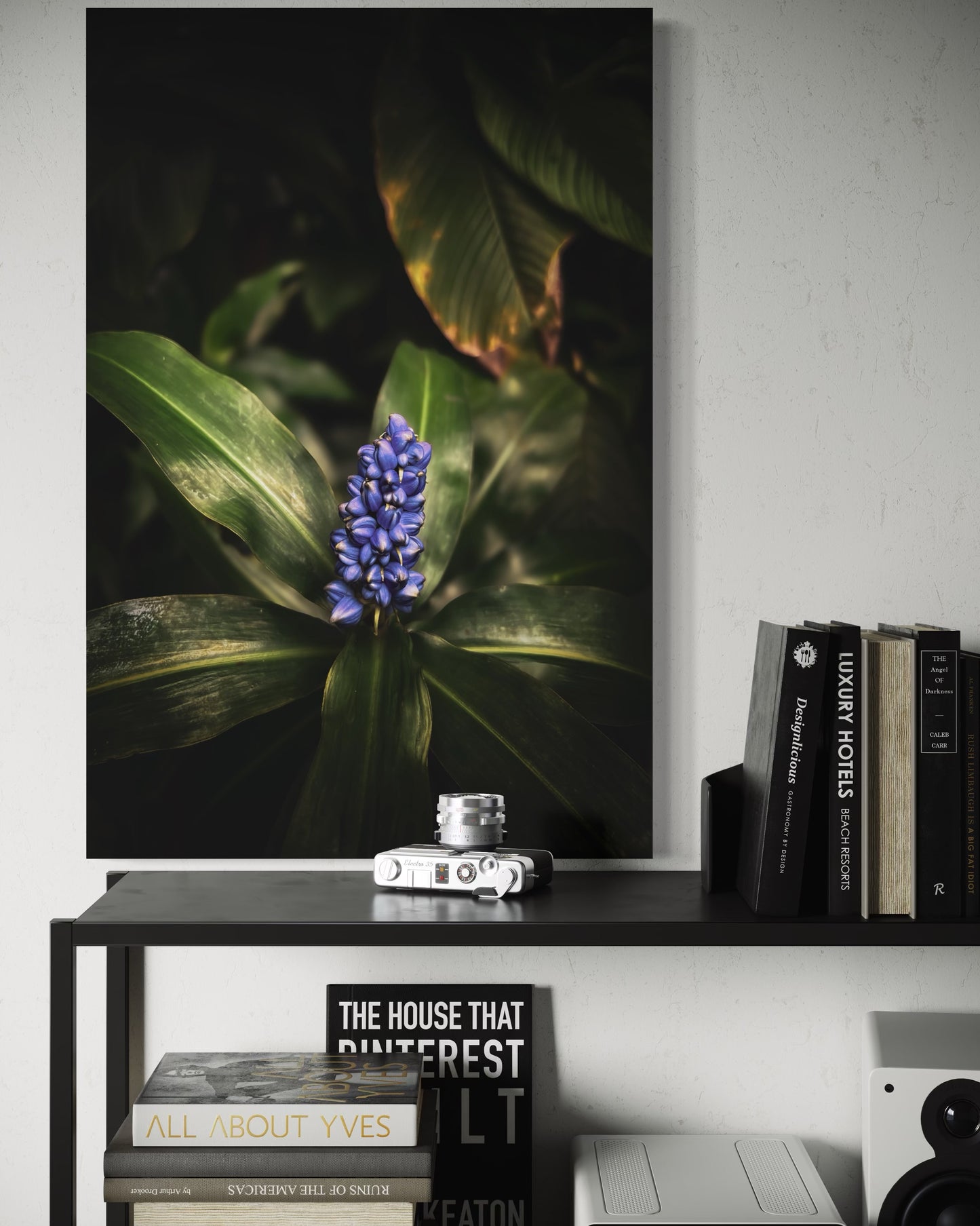 Blue Tropical Flower Art Print: Botanical Nature Photography, Framed Poster