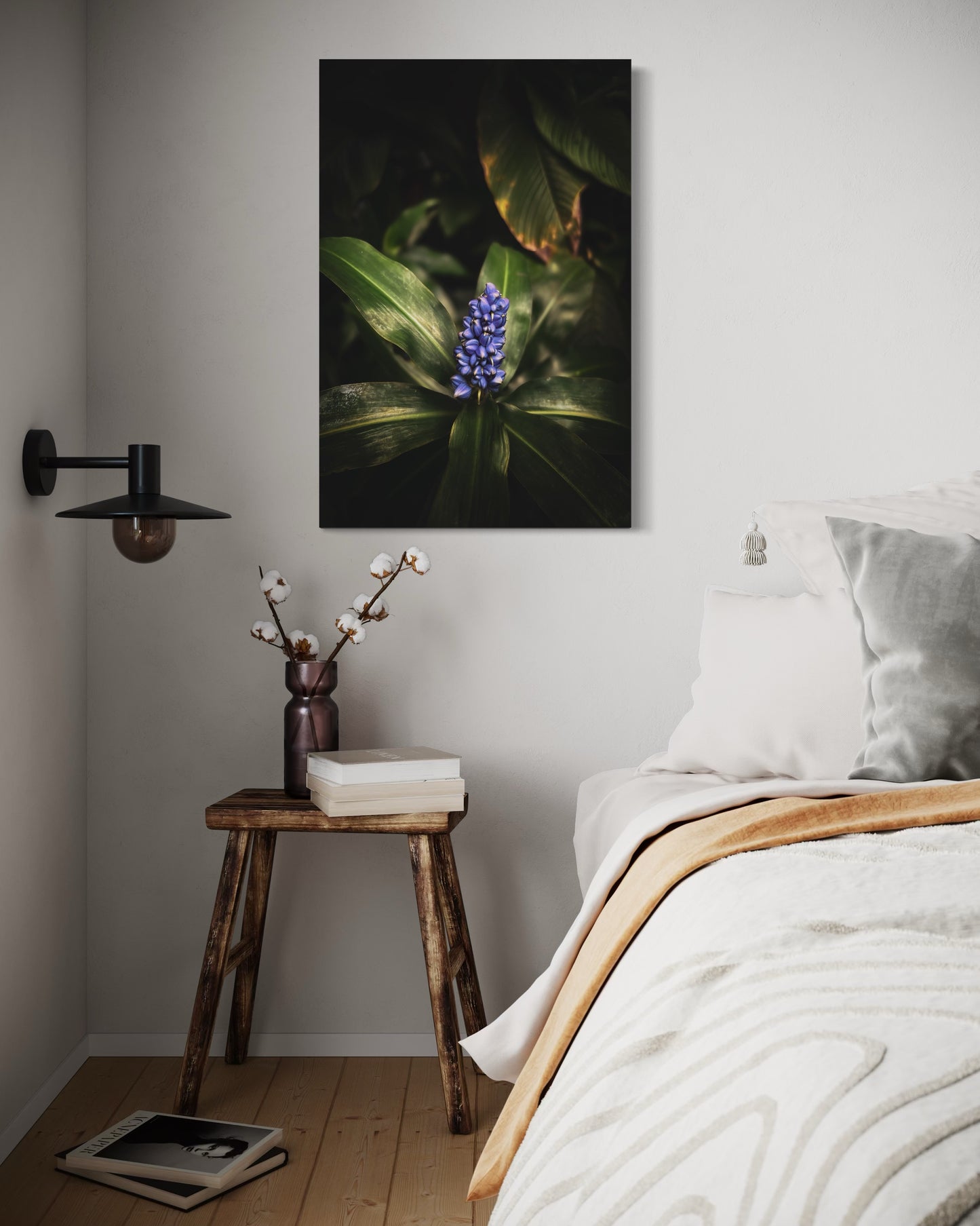 Blue Tropical Flower Art Print: Botanical Nature Photography, Framed Poster