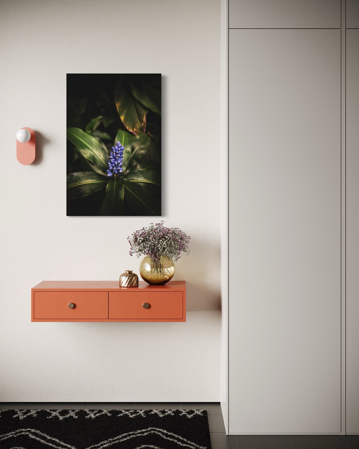 Blue Tropical Flower Art Print: Botanical Nature Photography, Framed Poster