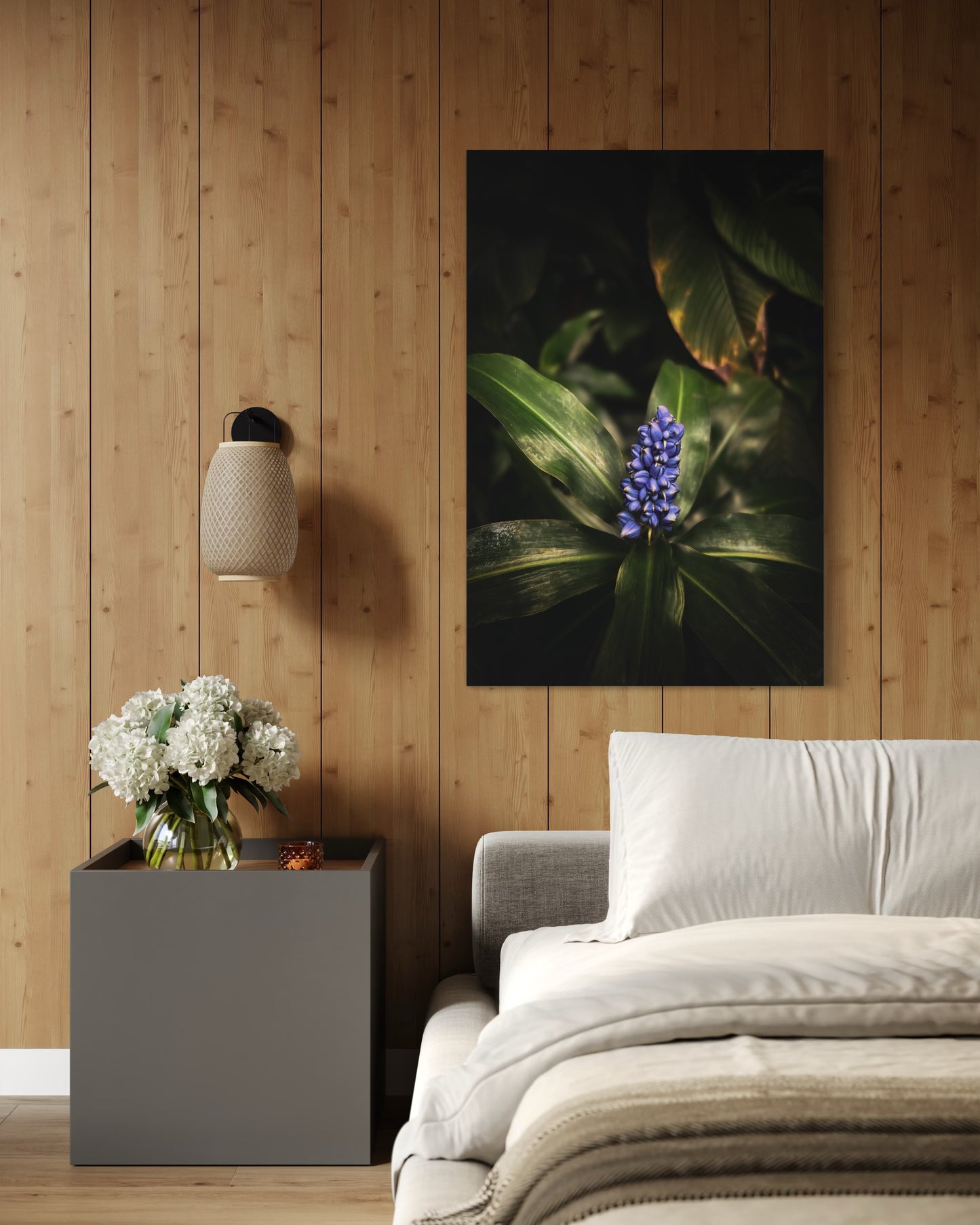 Blue Tropical Flower Art Print: Botanical Nature Photography, Framed Poster