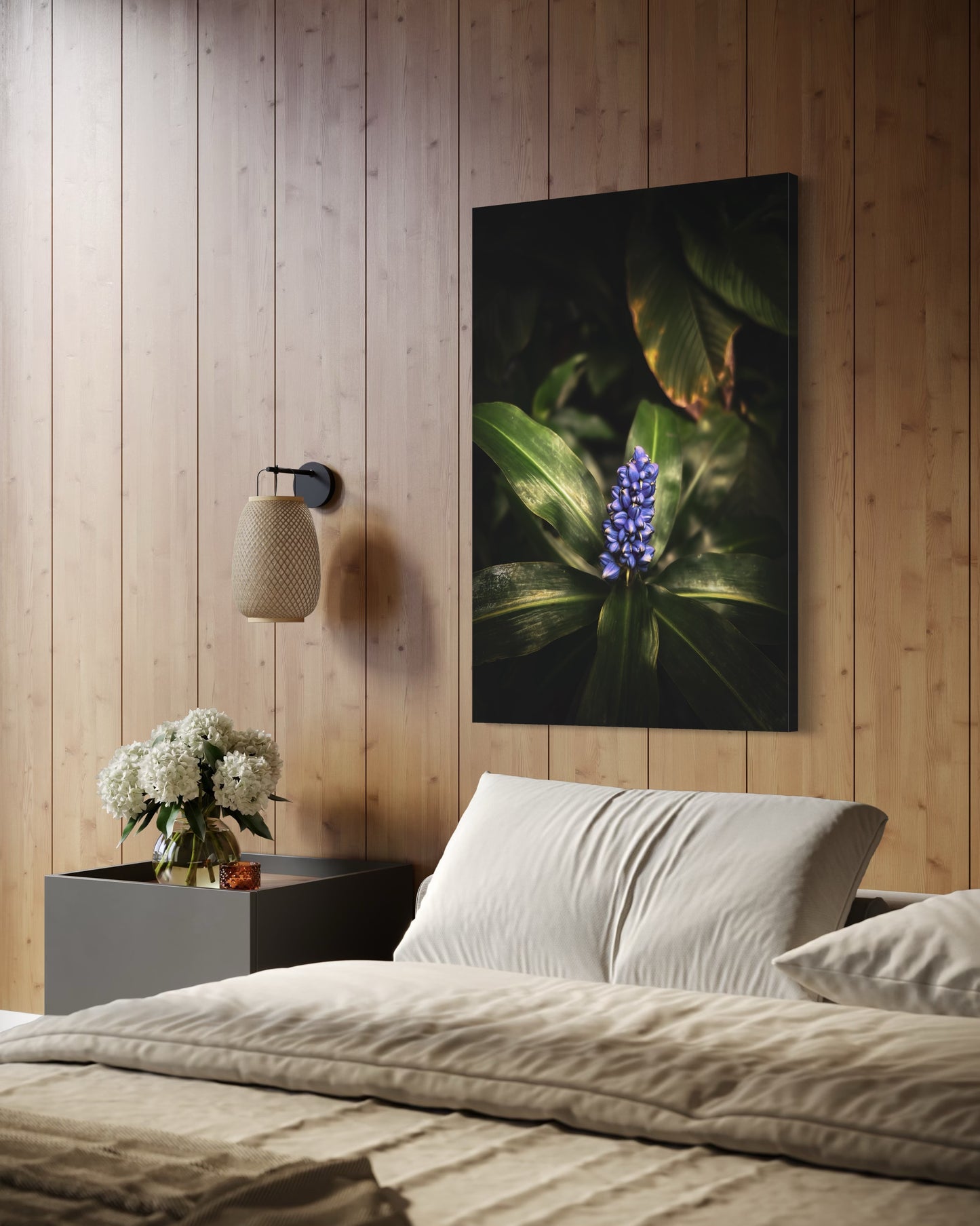 Blue Tropical Flower Art Print: Botanical Nature Photography, Framed Poster