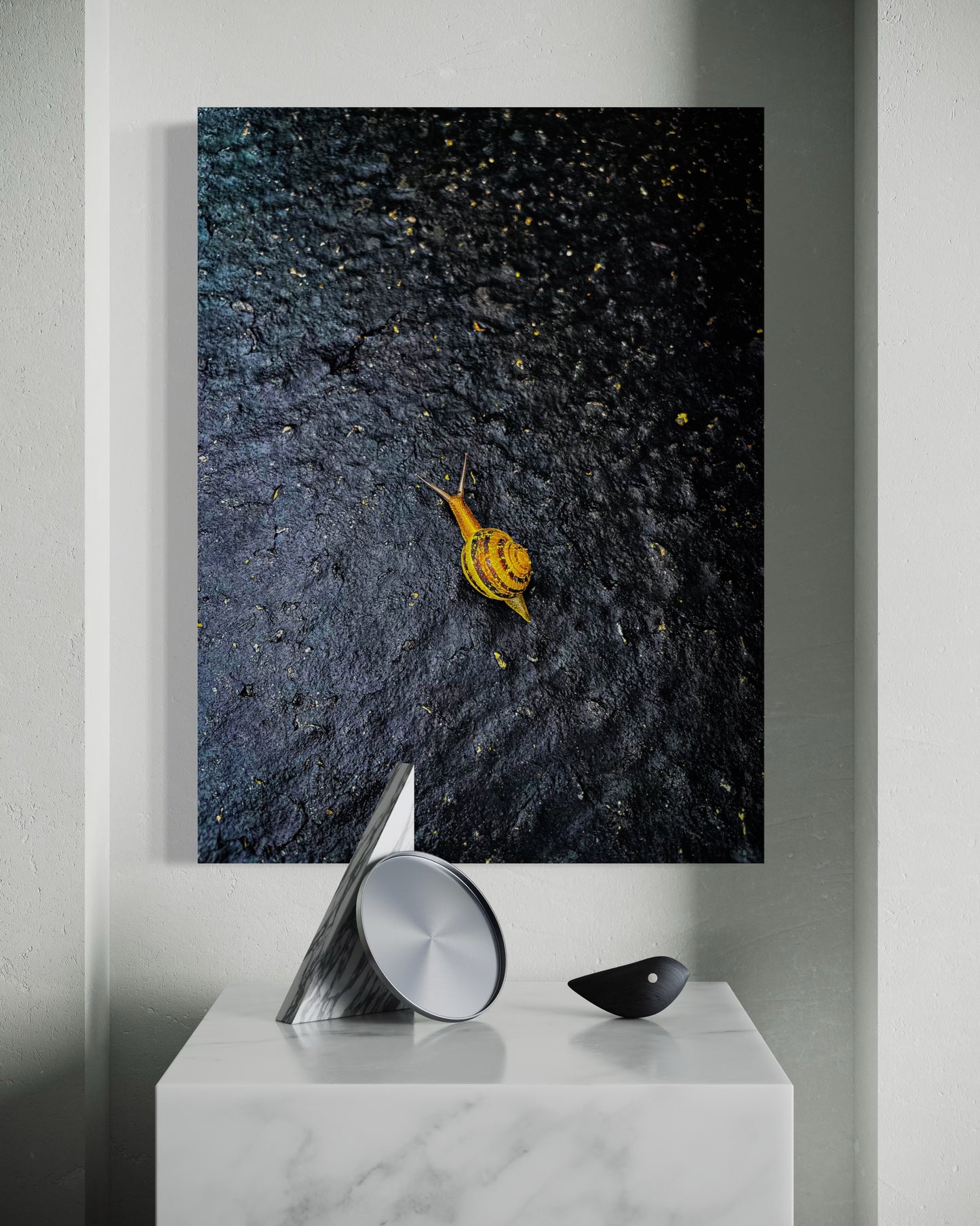 Yellow Snail Fine Art Print: Minimalist Nature Photography