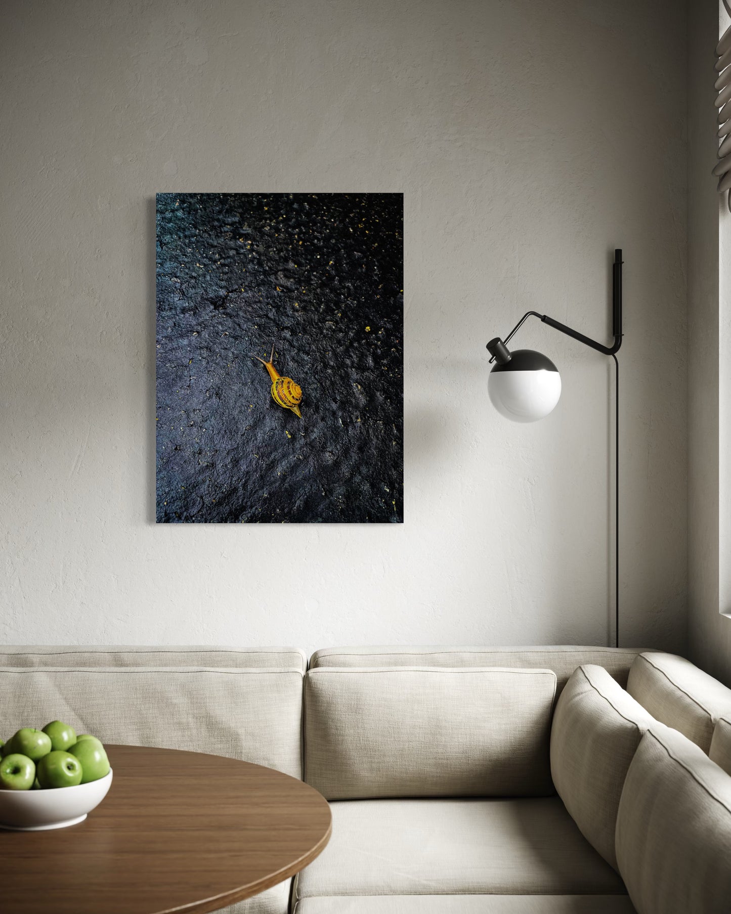 Yellow Snail Fine Art Print: Minimalist Nature Photography