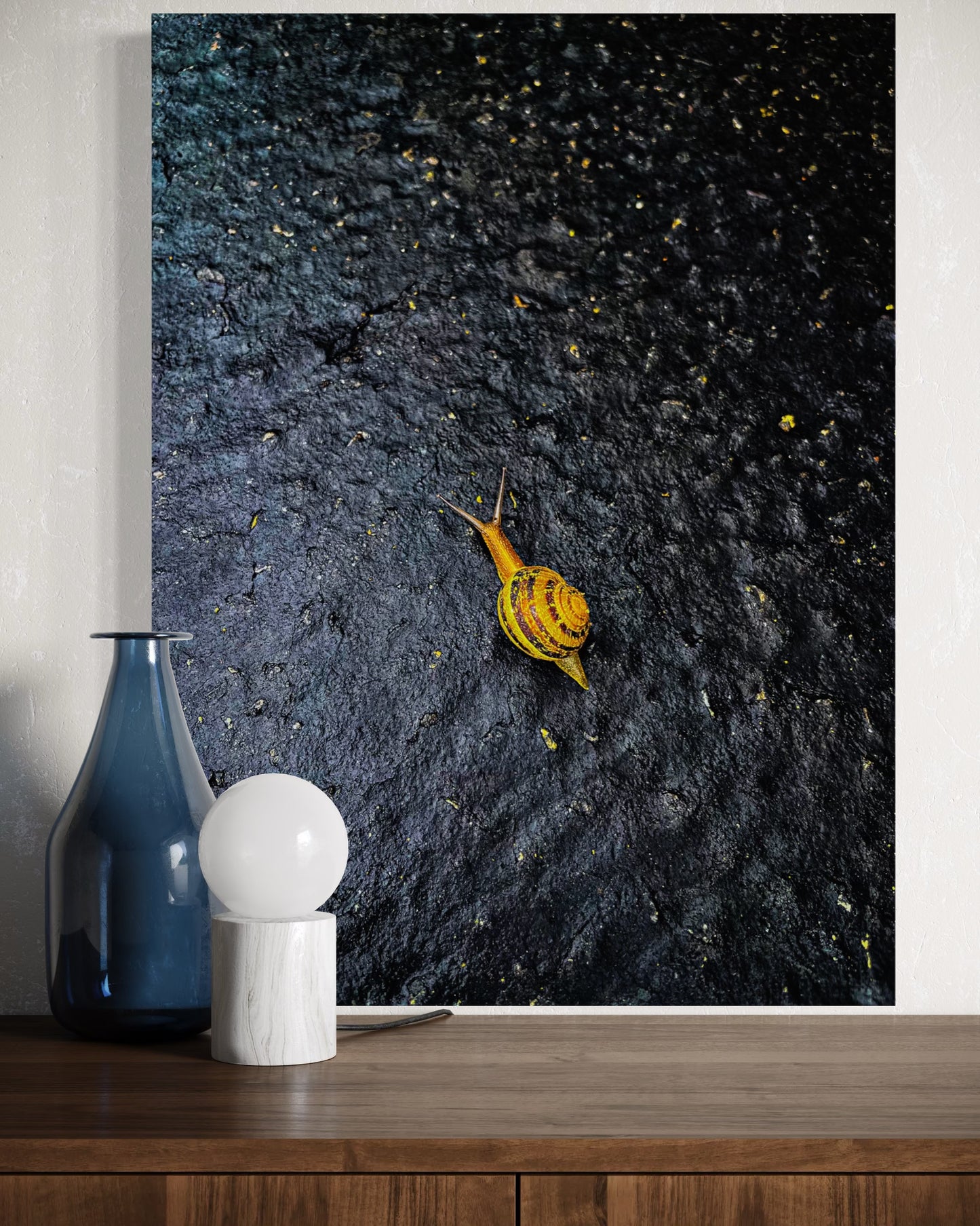 Yellow Snail Fine Art Print: Minimalist Nature Photography
