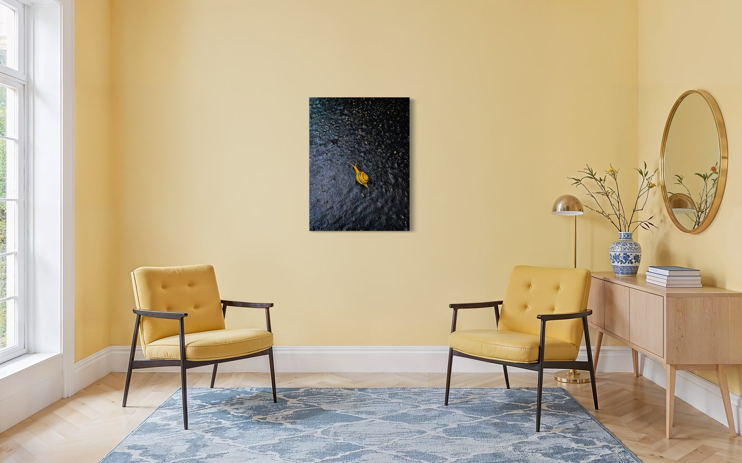 Yellow Snail Fine Art Print: Minimalist Nature Photography