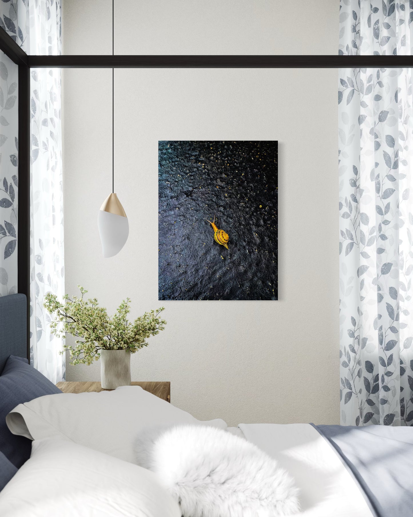 Yellow Snail Fine Art Print: Minimalist Nature Photography