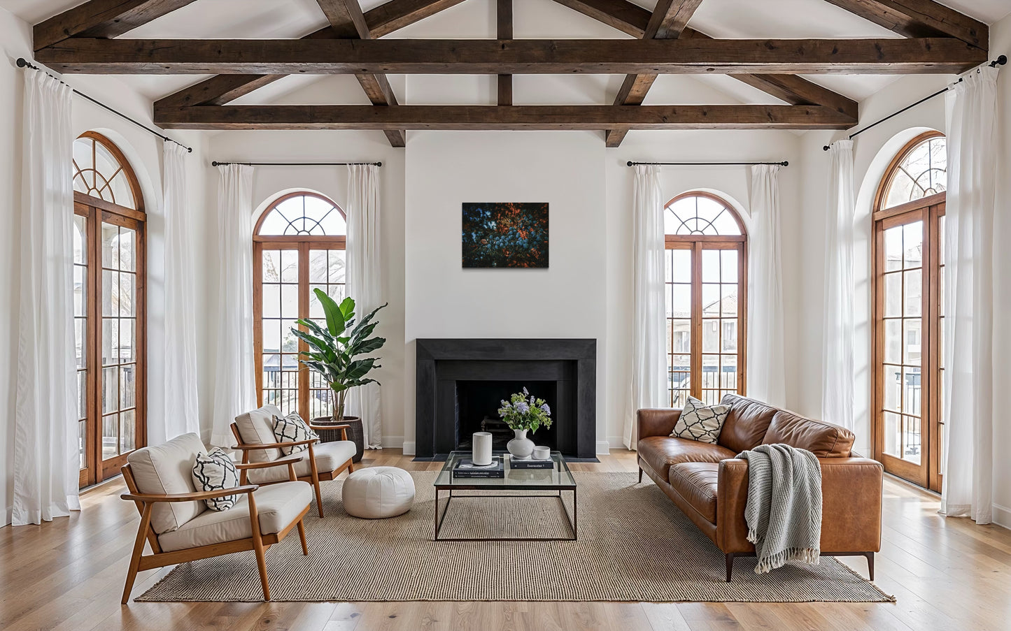 Forest Berries Photo Print: Moody Nature Art, Black Metal Frame