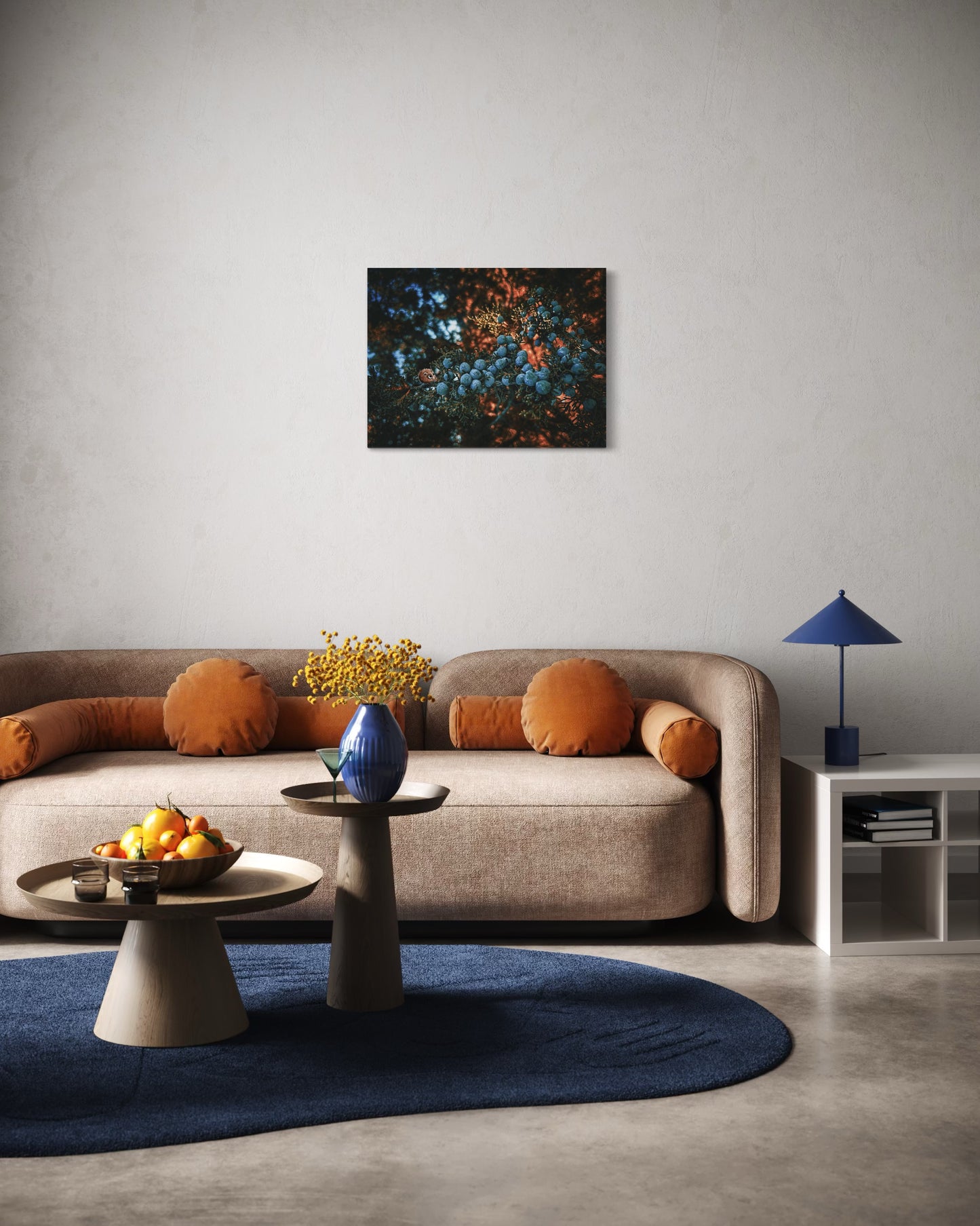 Forest Berries Photo Print: Moody Nature Art, Black Metal Frame