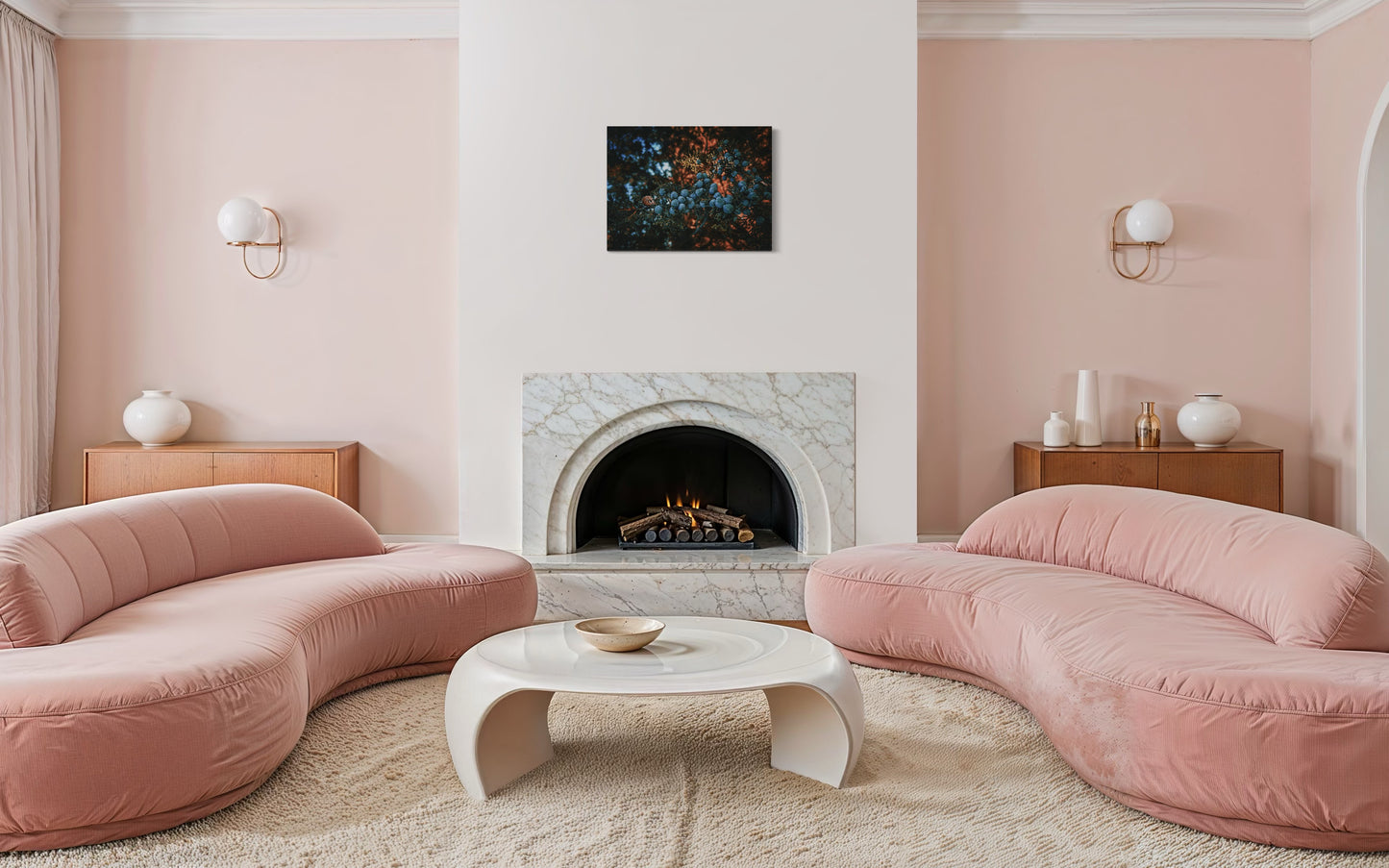 Forest Berries Photo Print: Moody Nature Art, Black Metal Frame