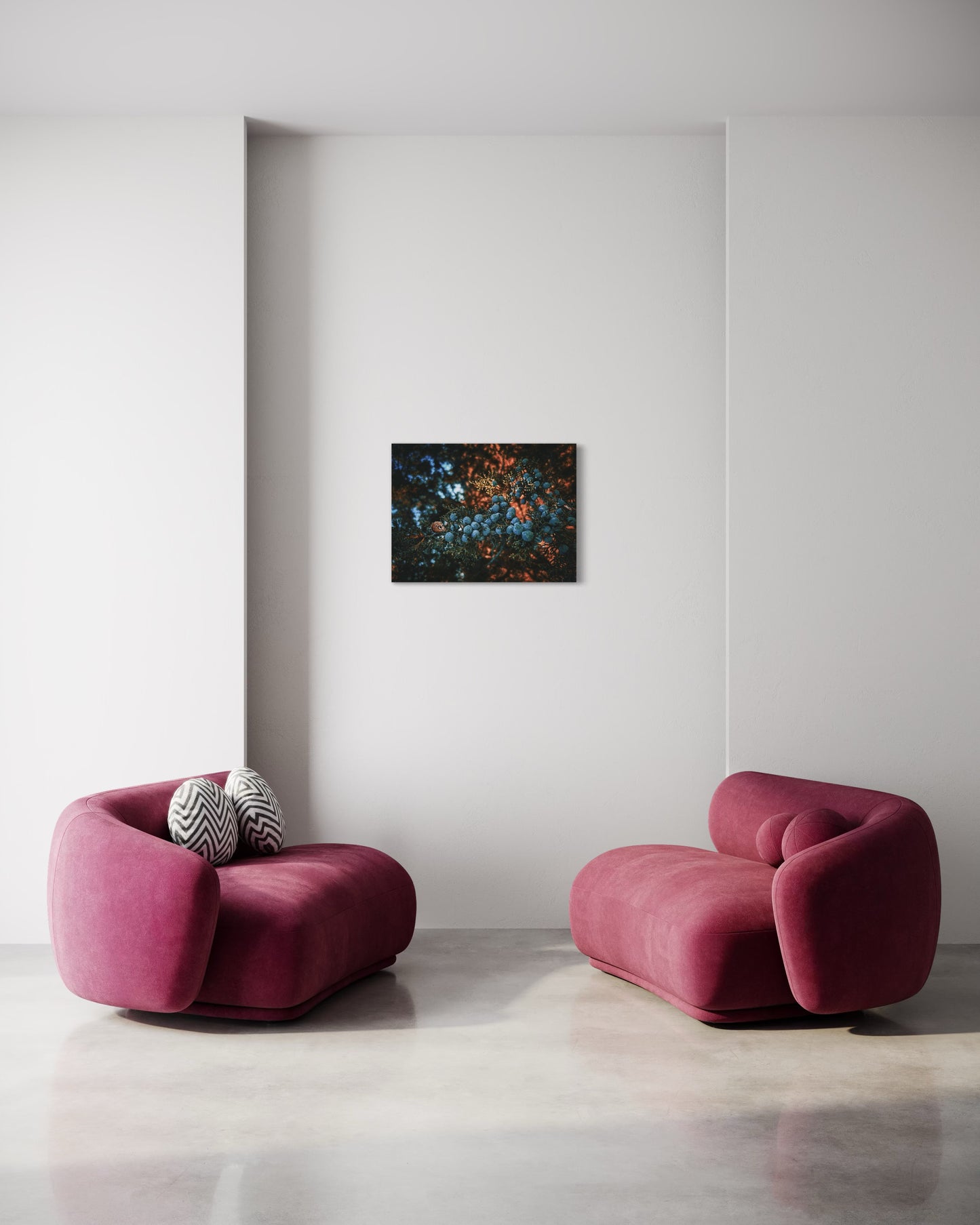 Forest Berries Photo Print: Moody Nature Art, Black Metal Frame