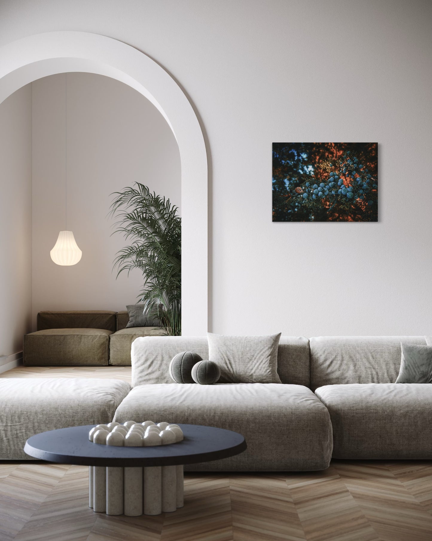 Forest Berries Photo Print: Moody Nature Art, Black Metal Frame