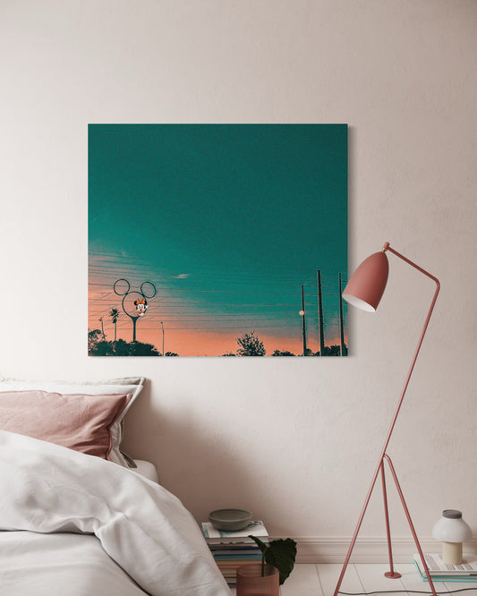 Sunset Power Lines Framed Art Print: Minimalist Urban Photography