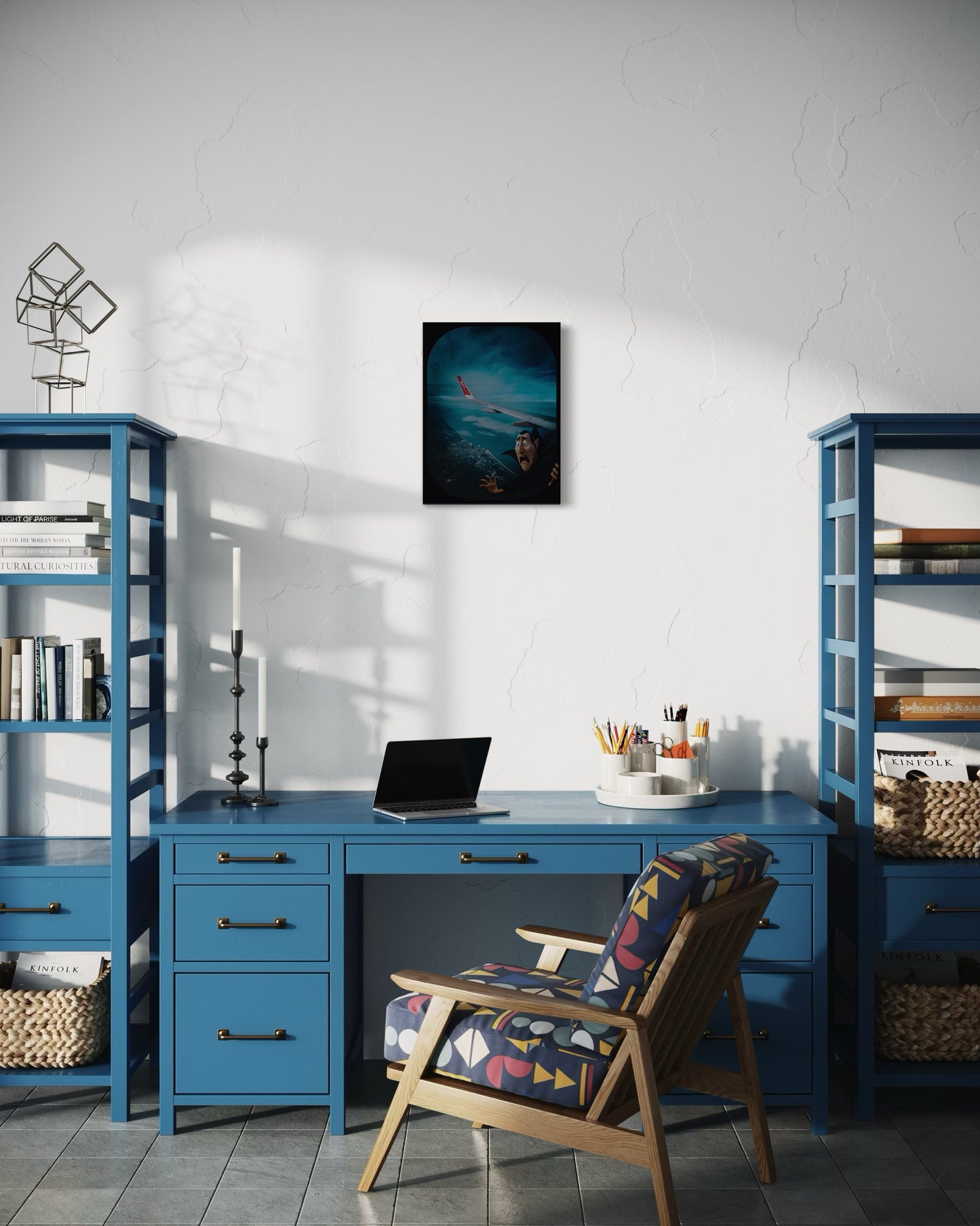 Dracula Airplane Window Print: Humorous Travel Art