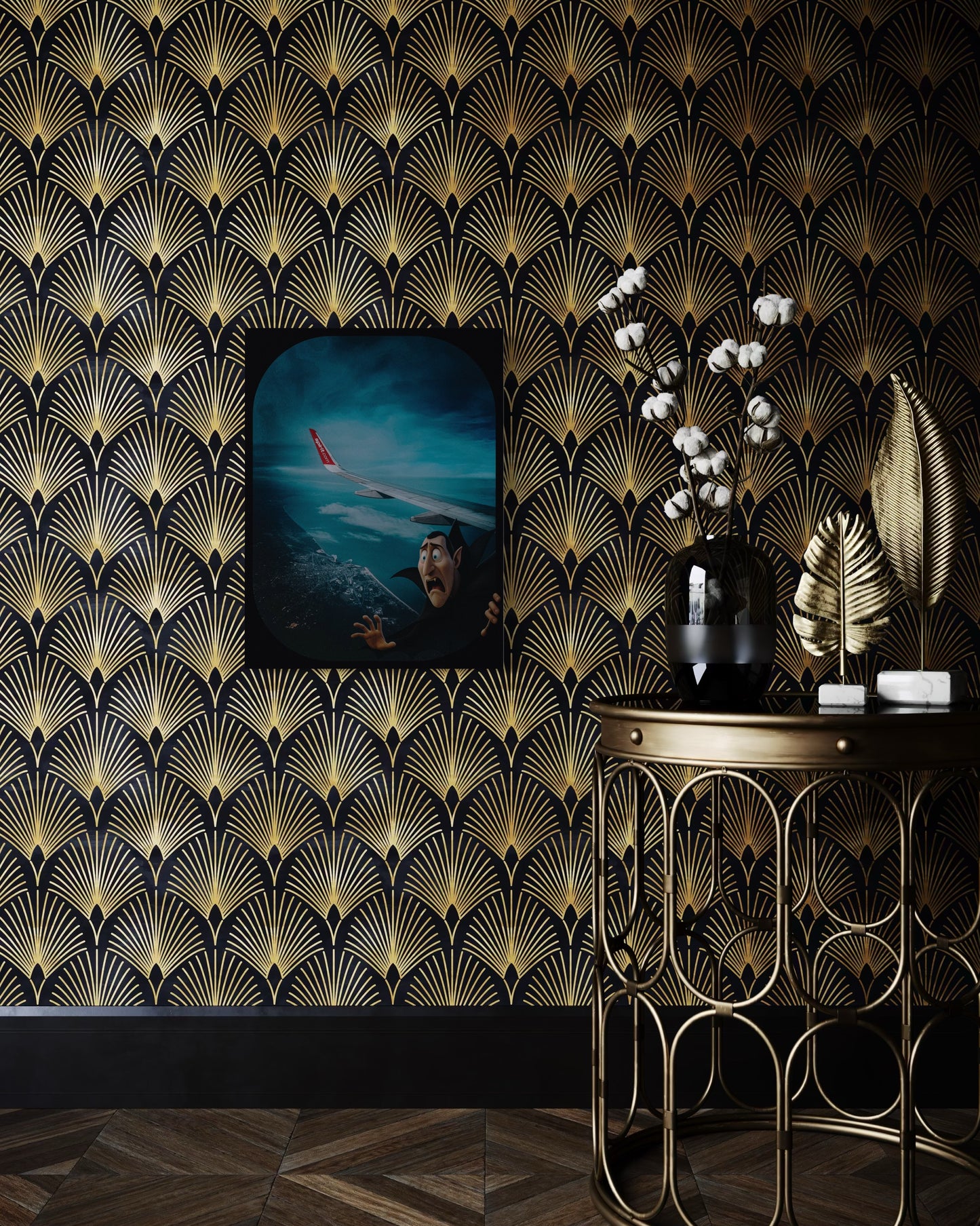 Dracula Airplane Window Print: Humorous Travel Art