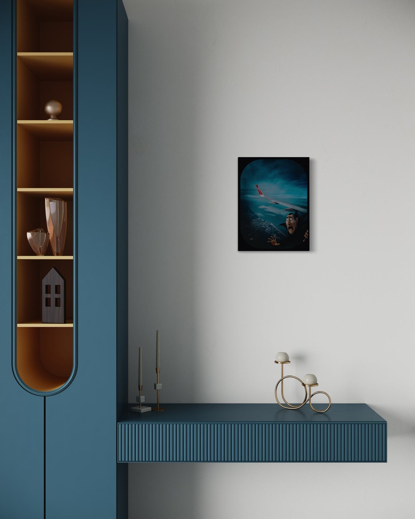 Dracula Airplane Window Print: Humorous Travel Art