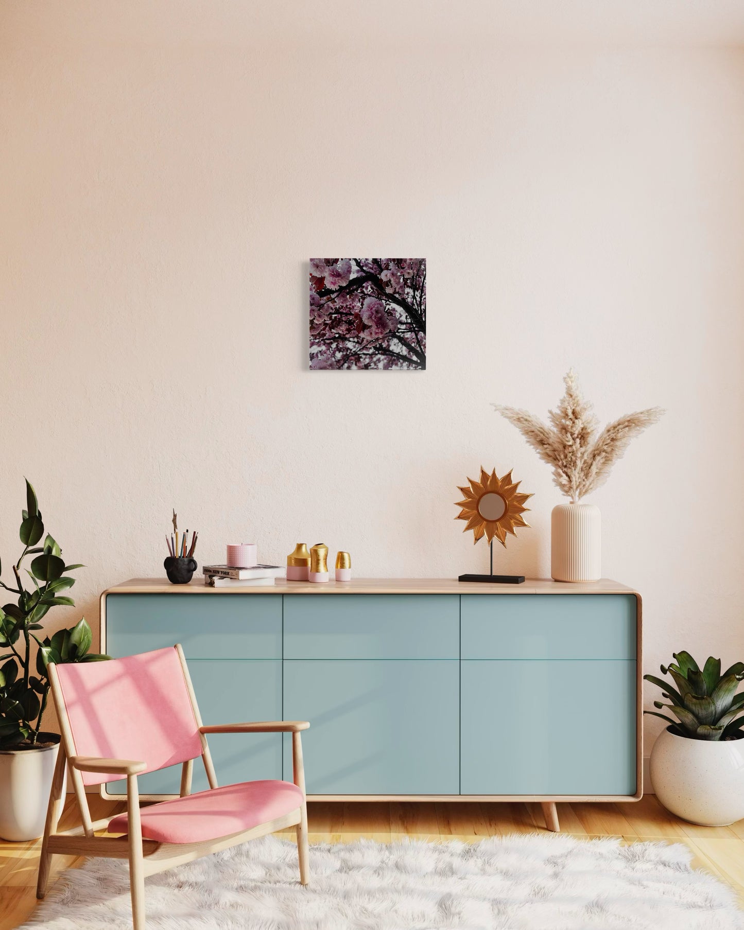 Framed Sakura Tree Print: Japanese Cherry Blossom Photography