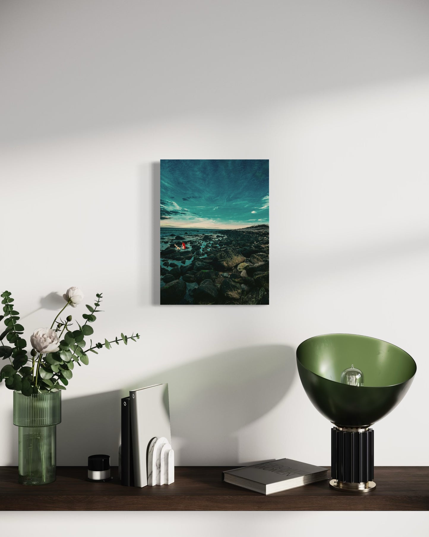 Mermaid Coastal Photography Print: Fantasy Seascape with Black Metal Frame