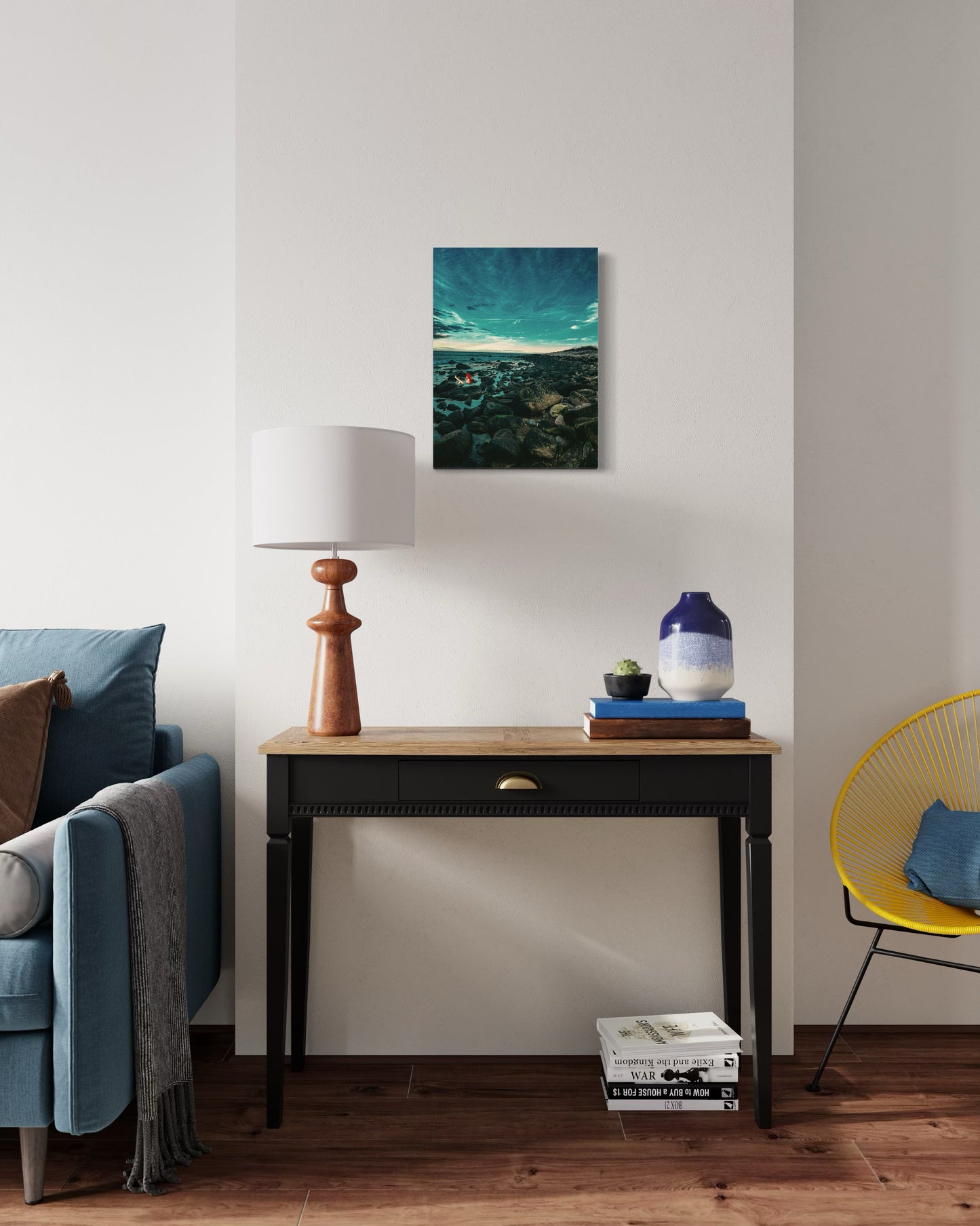 Mermaid Coastal Photography Print: Fantasy Seascape with Black Metal Frame