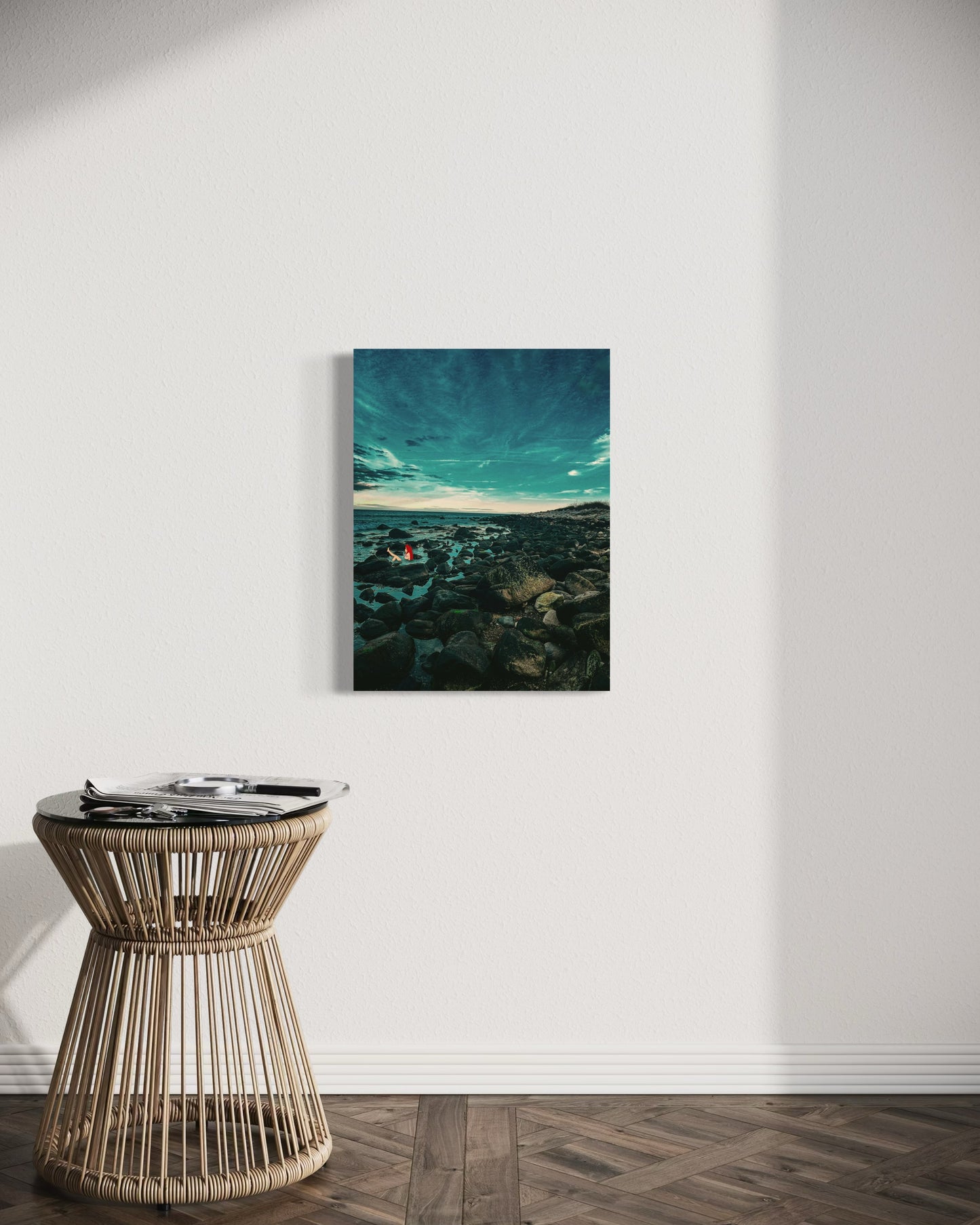 Mermaid Coastal Photography Print: Fantasy Seascape with Black Metal Frame