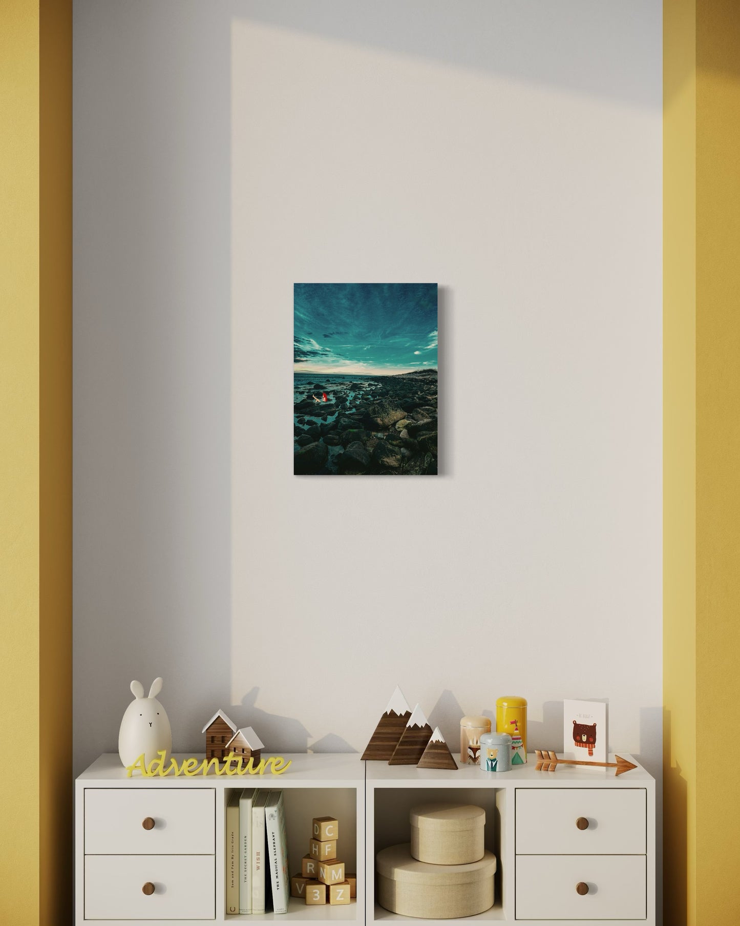 Mermaid Coastal Photography Print: Fantasy Seascape with Black Metal Frame