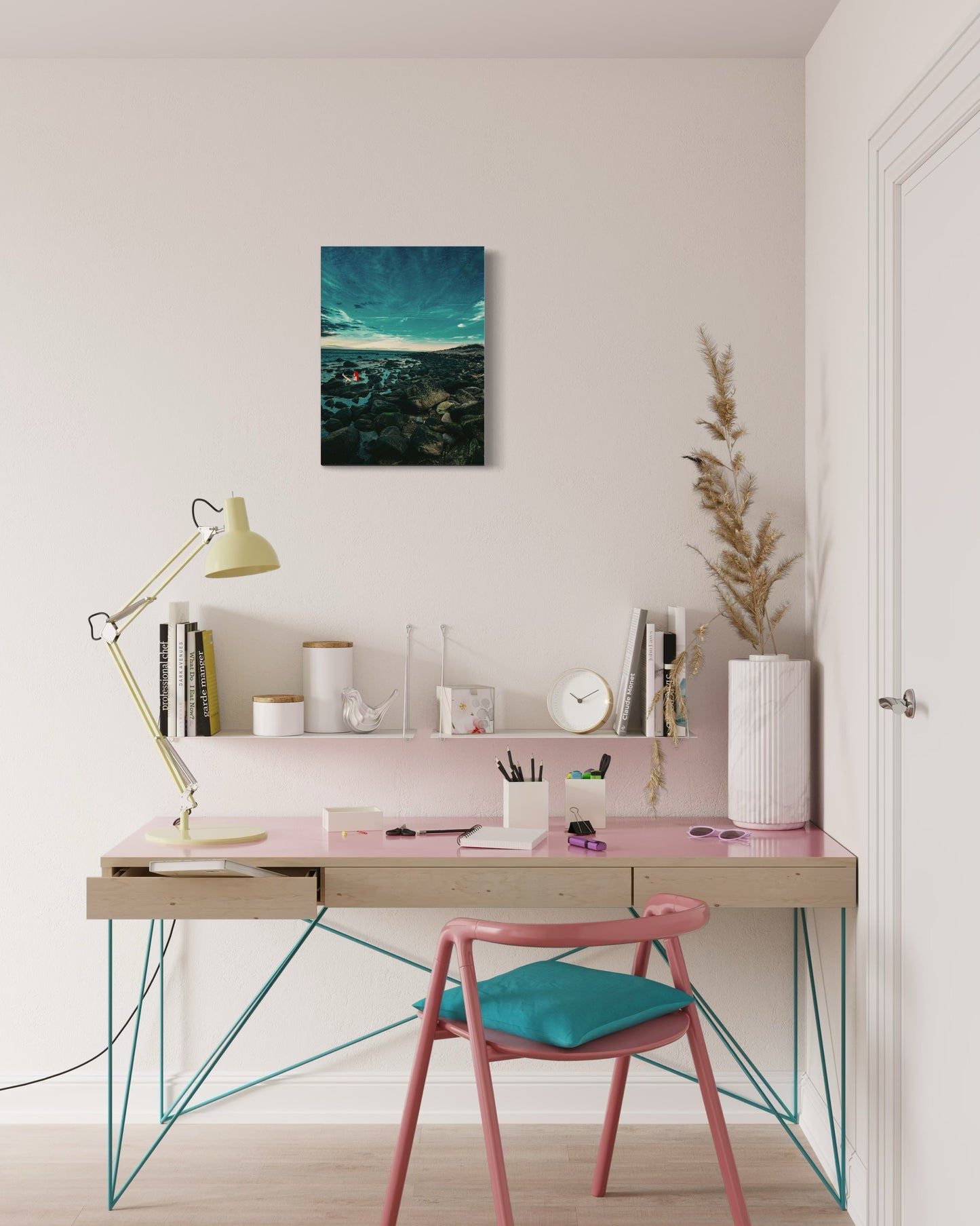 Mermaid Coastal Photography Print: Fantasy Seascape with Black Metal Frame