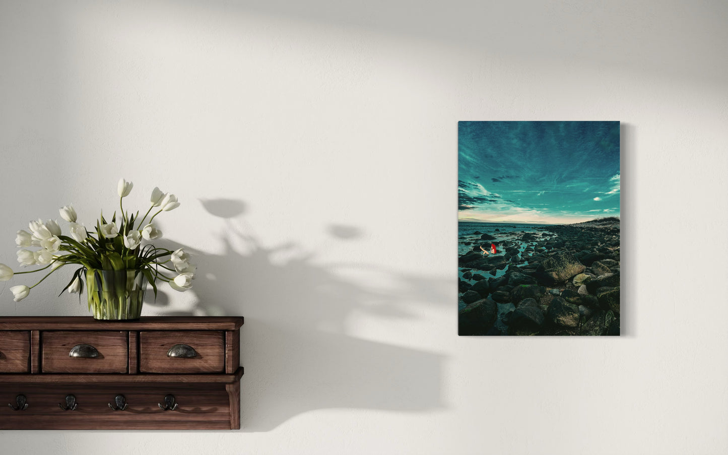 Mermaid Coastal Photography Print: Fantasy Seascape with Black Metal Frame