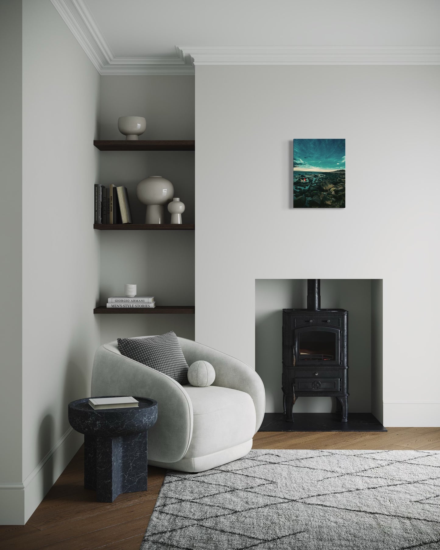 Mermaid Coastal Photography Print: Fantasy Seascape with Black Metal Frame