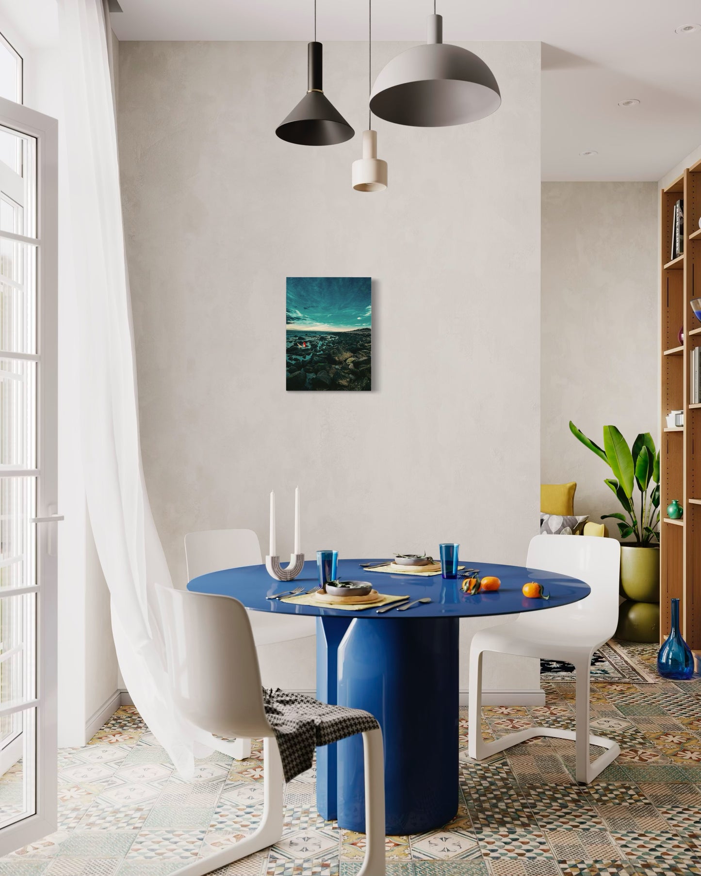 Mermaid Coastal Photography Print: Fantasy Seascape with Black Metal Frame