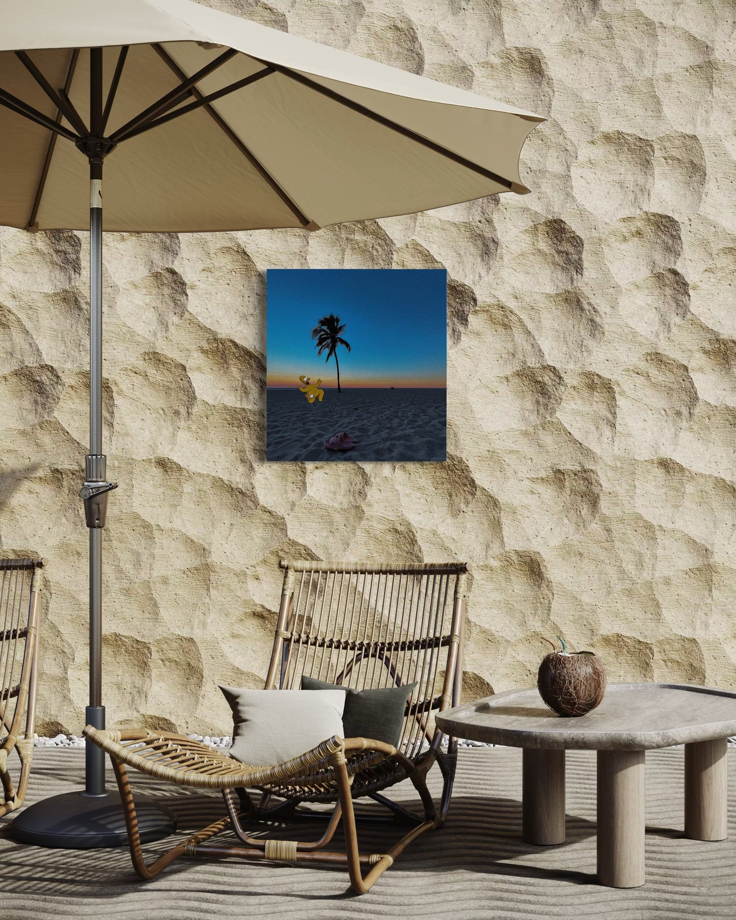 Surreal Sunset Beach Pop Art Photo Print