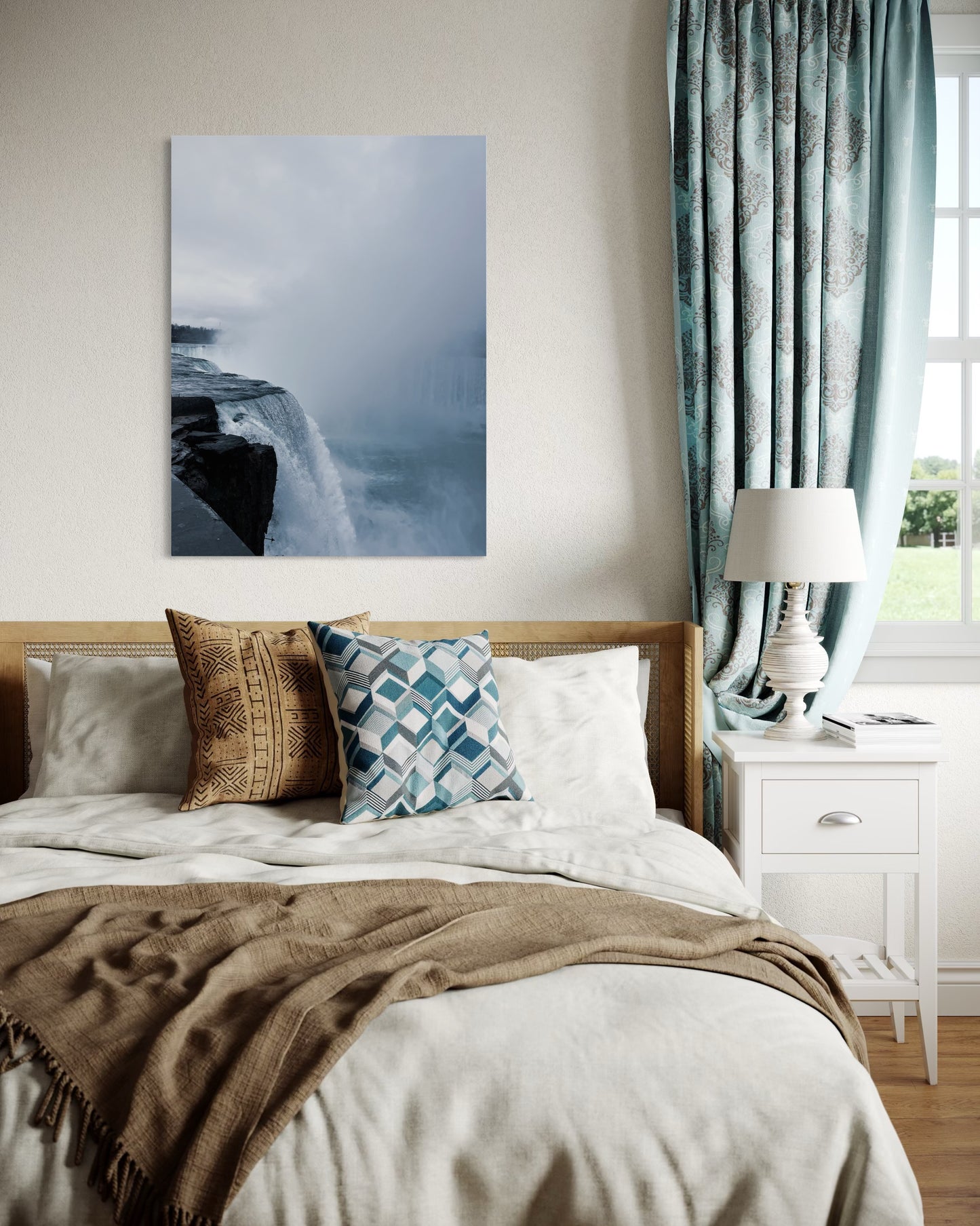 Niagara Falls Photography Print: Misty Blue Grey Landscape