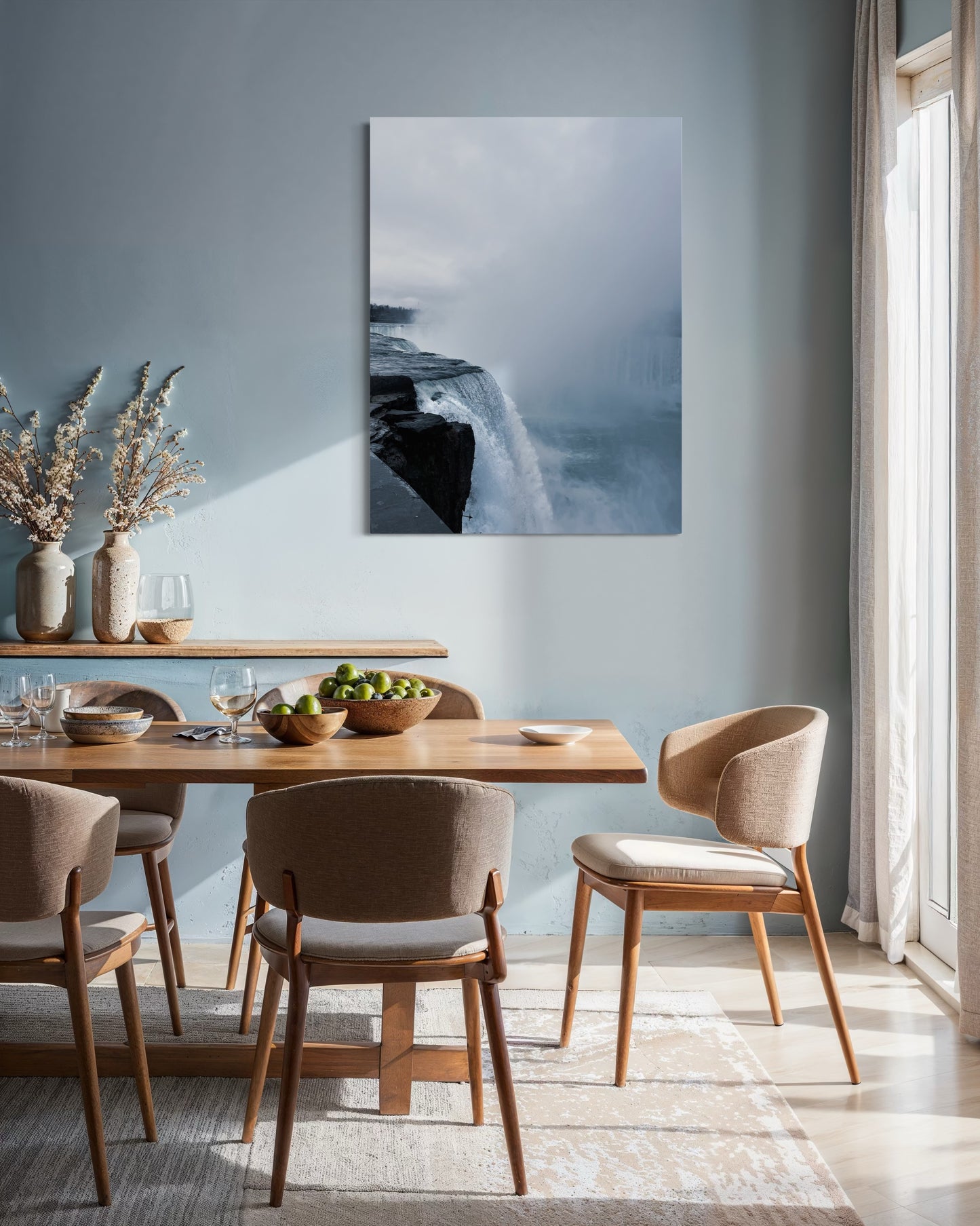 Niagara Falls Photography Print: Misty Blue Grey Landscape