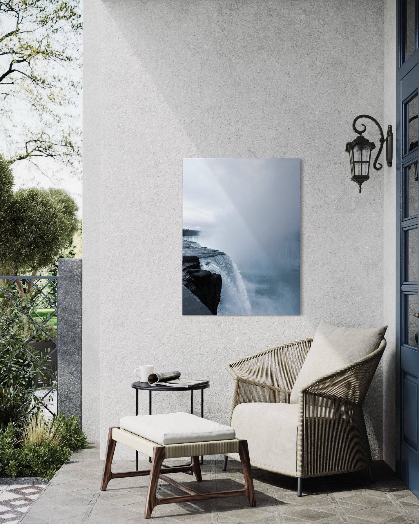 Niagara Falls Photography Print: Misty Blue Grey Landscape