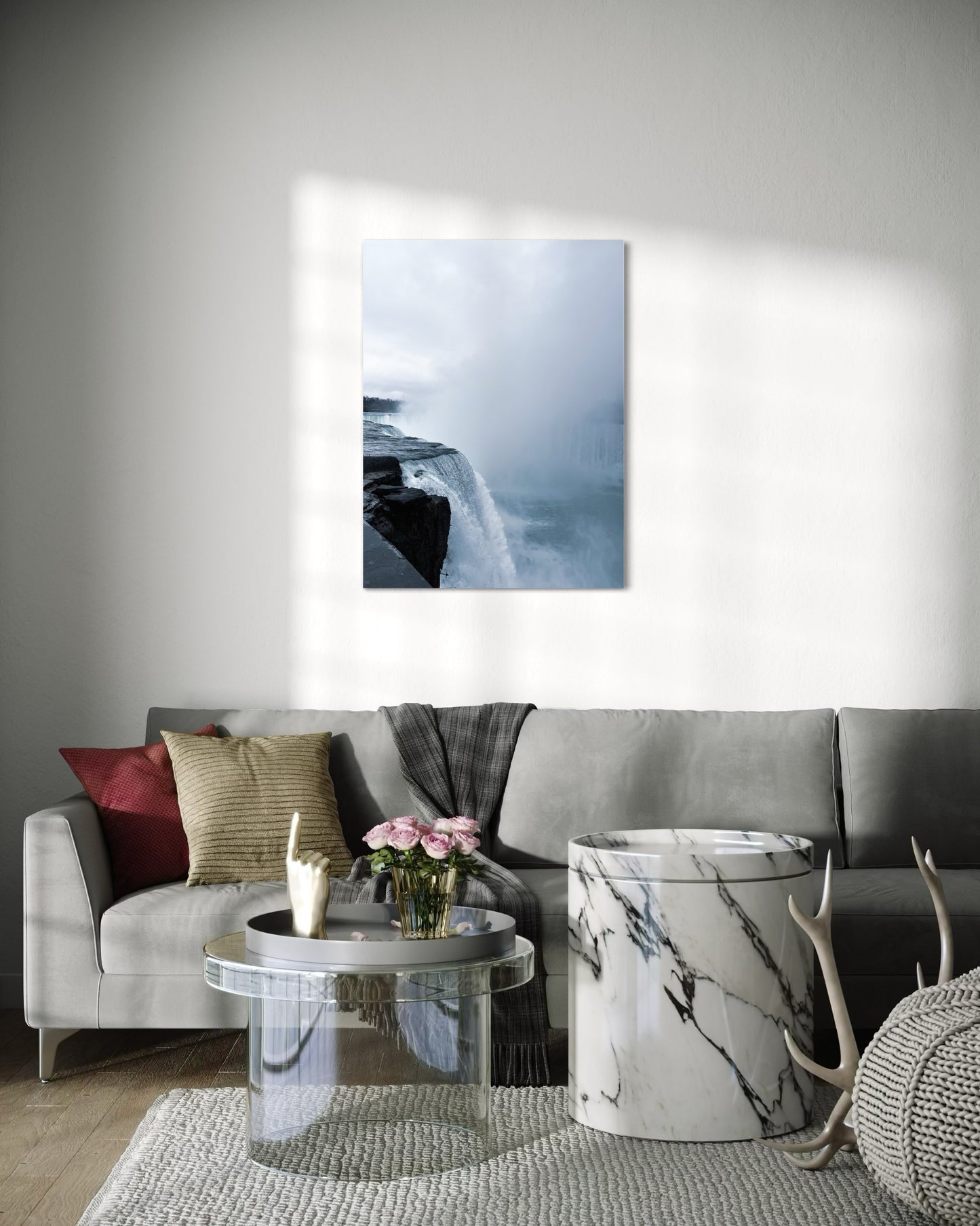 Niagara Falls Photography Print: Misty Blue Grey Landscape