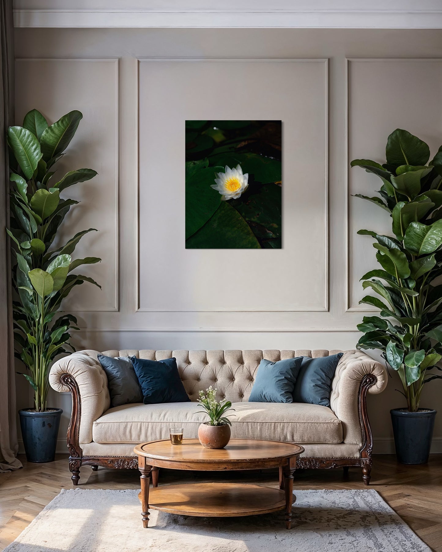 White Lotus Photography Print: Zen Water Lily Wall Art