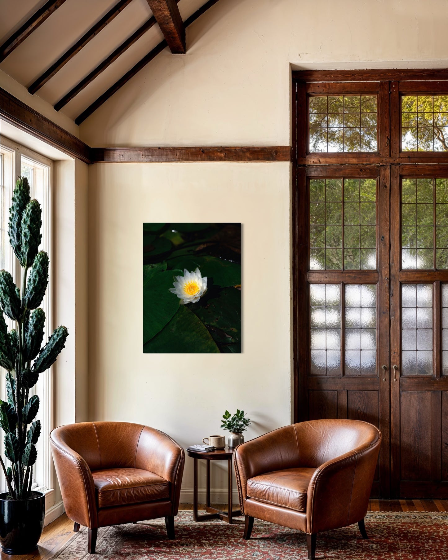 White Lotus Photography Print: Zen Water Lily Wall Art