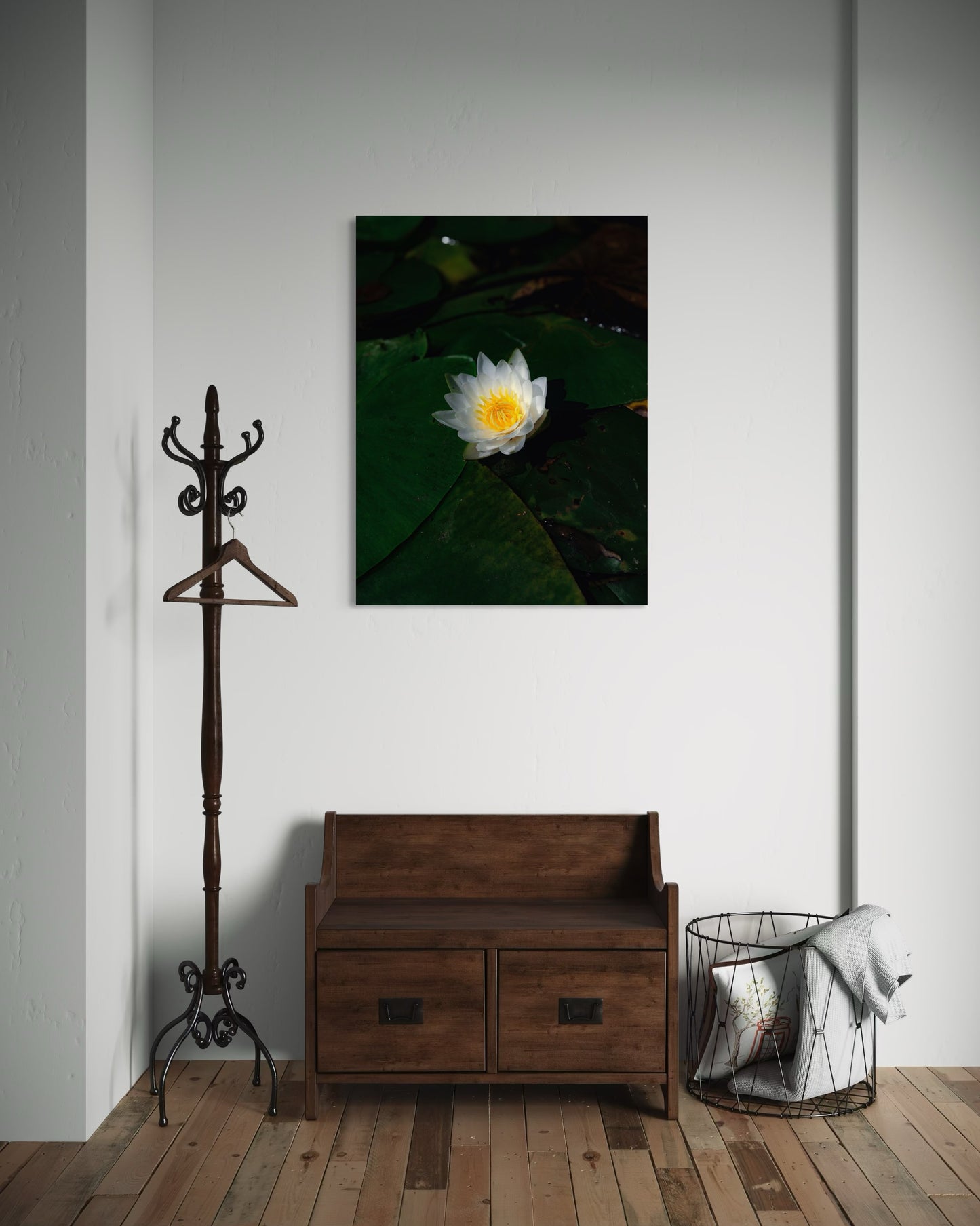 White Lotus Photography Print: Zen Water Lily Wall Art