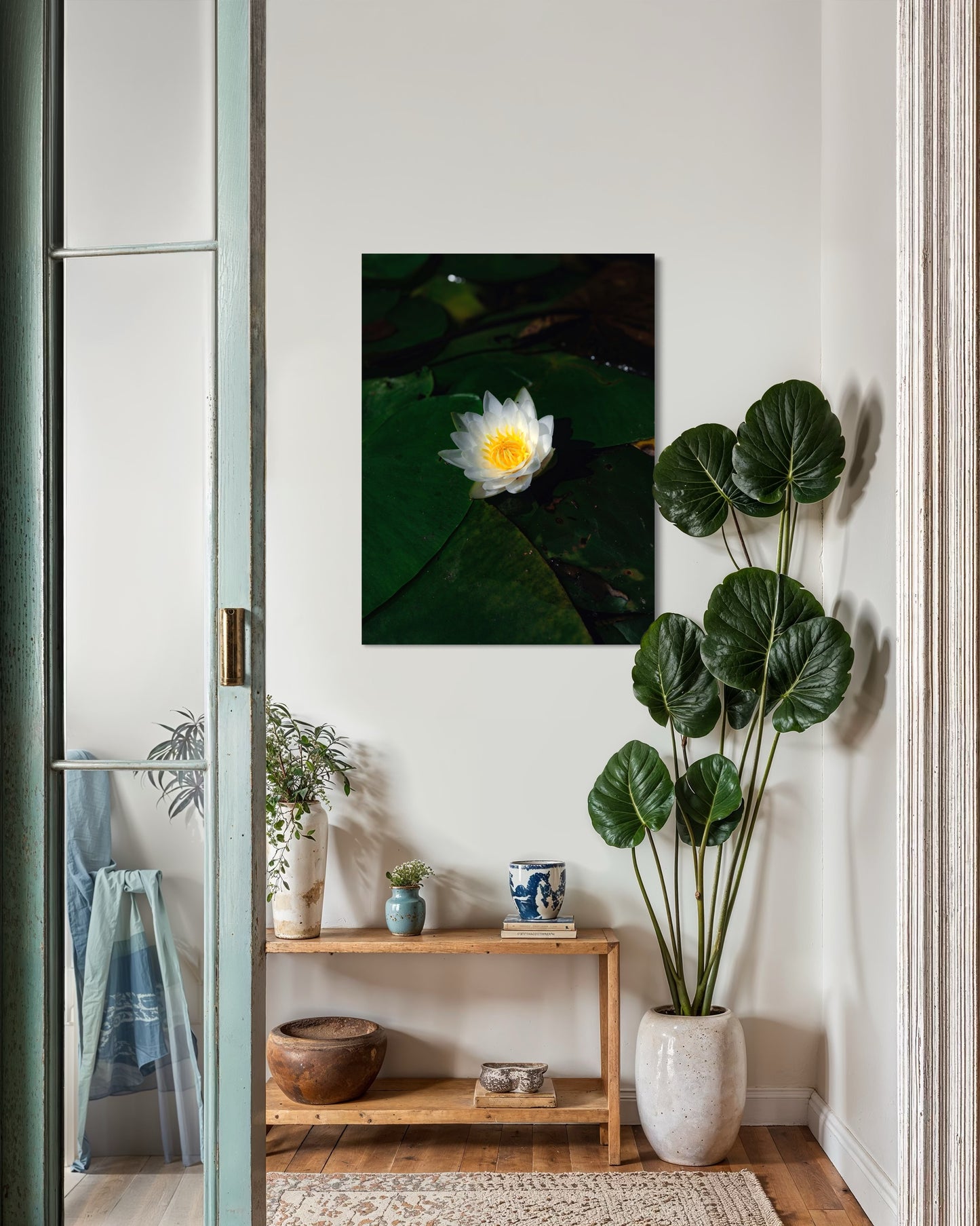 White Lotus Photography Print: Zen Water Lily Wall Art