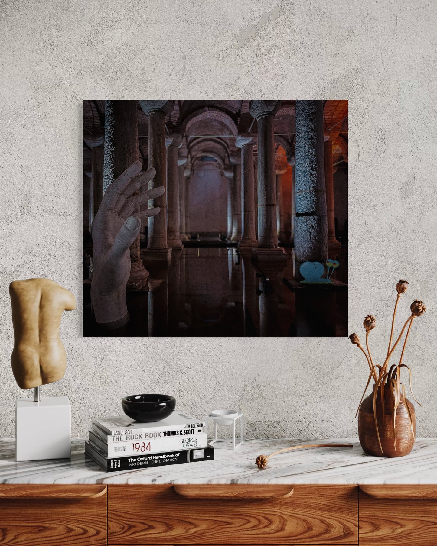 Ancient Columns Photography Print: Moody Architecture Wall Art