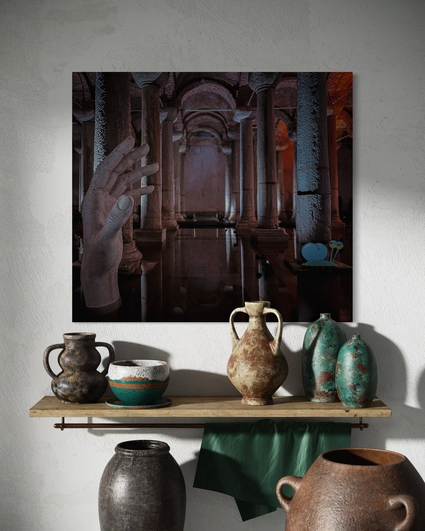 Ancient Columns Photography Print: Moody Architecture Wall Art