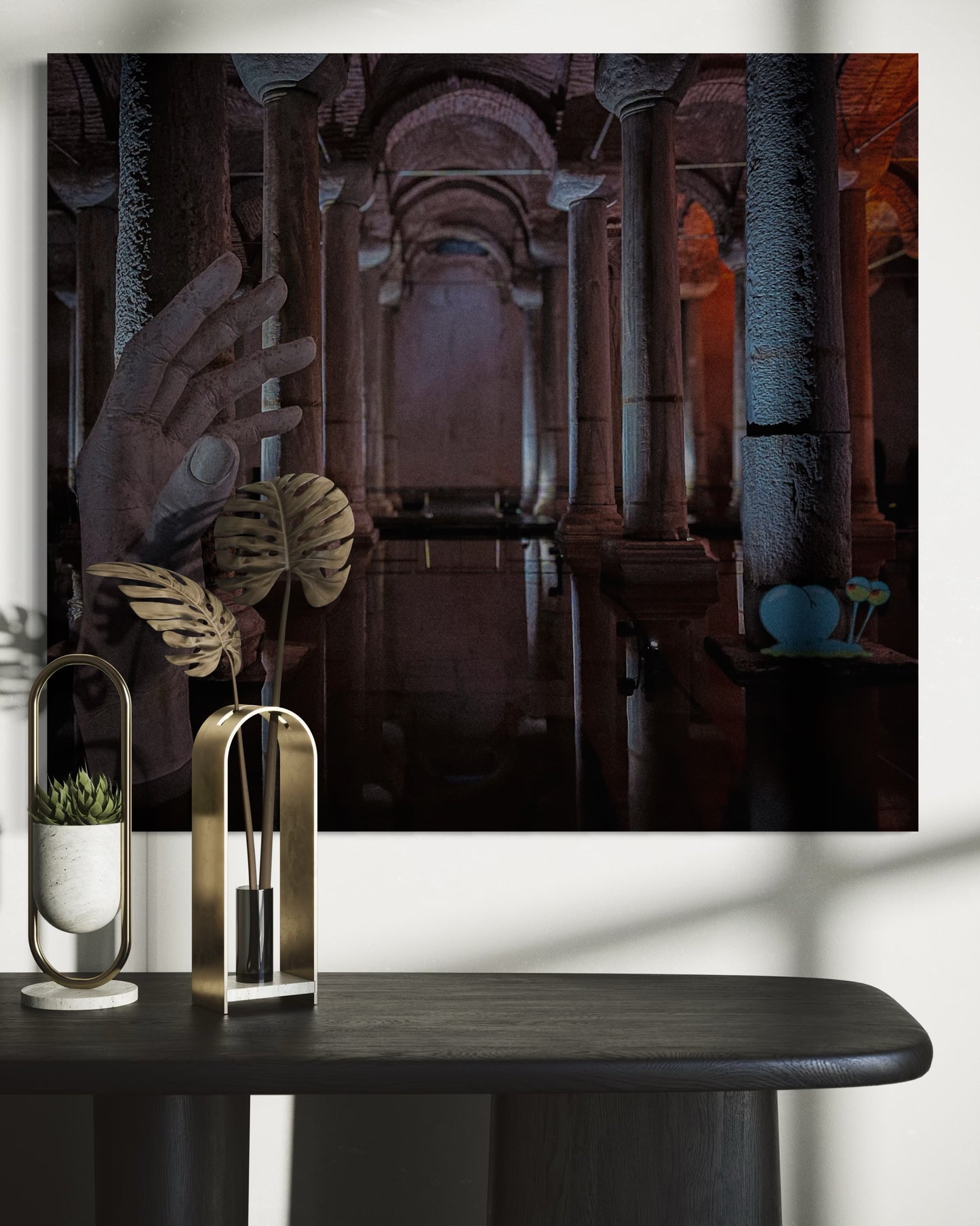 Ancient Columns Photography Print: Moody Architecture Wall Art