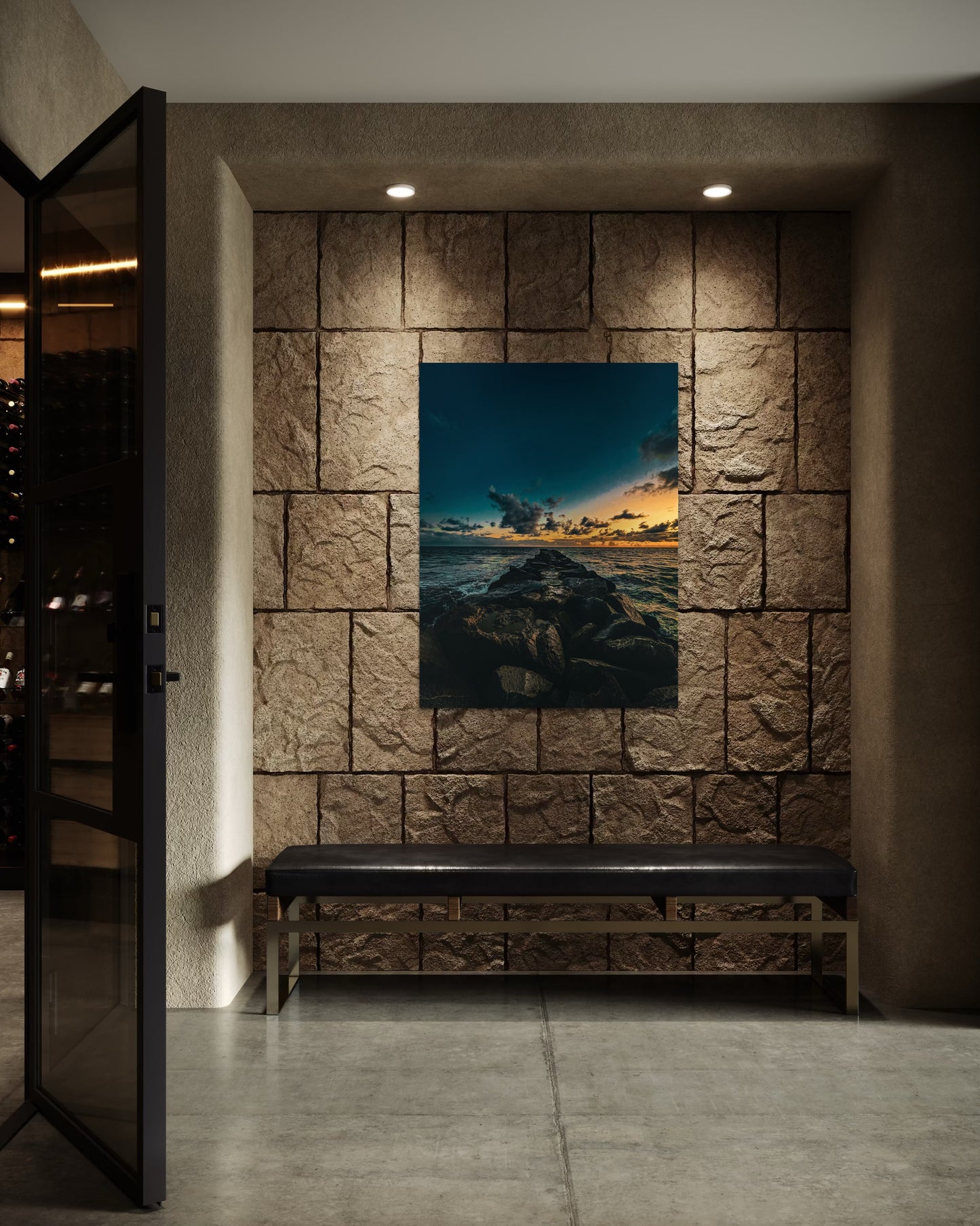 Ocean Sunset Pier Photography Print: Coastal Seascape Wall Art